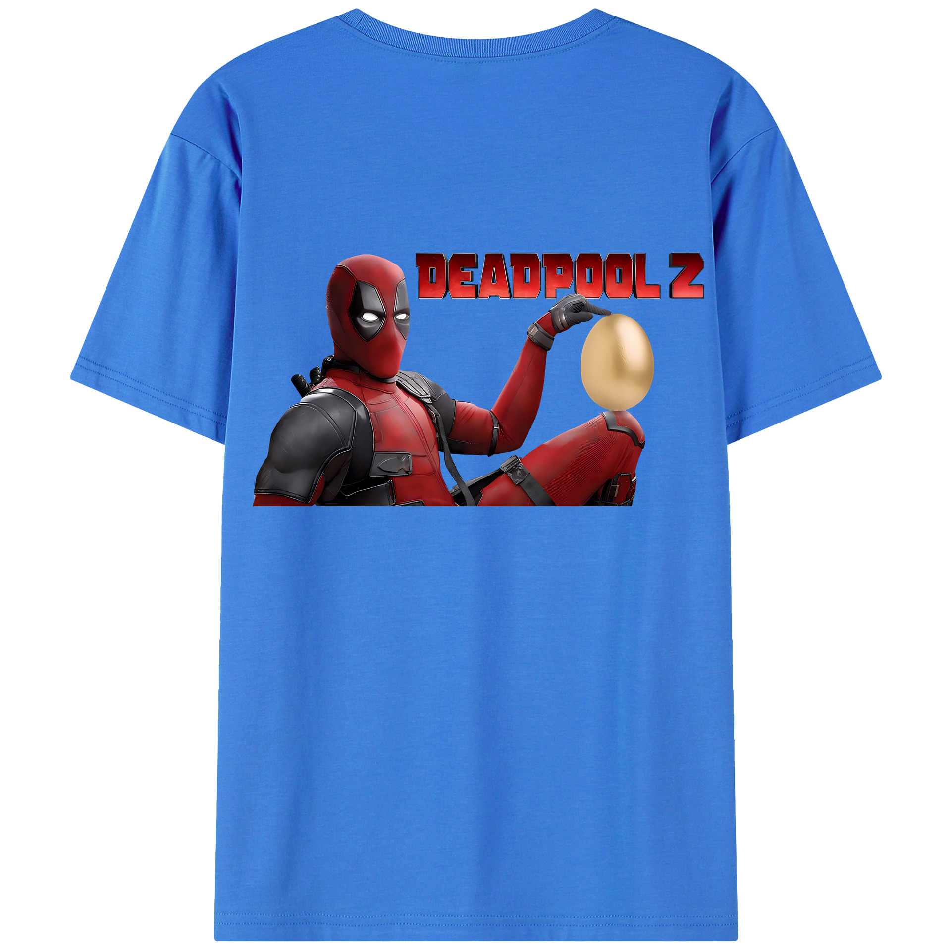 （画像用） Deadpool デッドプール 綿100％ メンズ半袖Tシャツ（バックプリント） 通気性