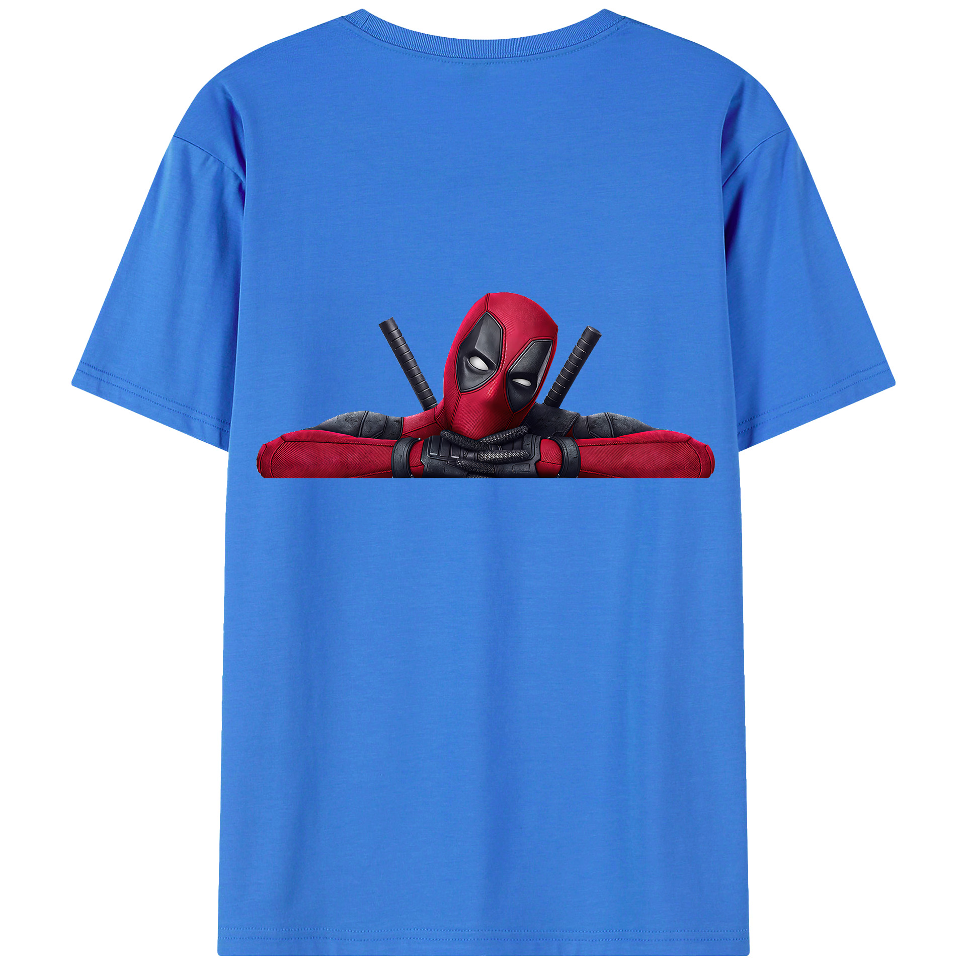 （画像用） Deadpool デッドプール 綿100％ メンズ半袖Tシャツ（バックプリント） 通気性