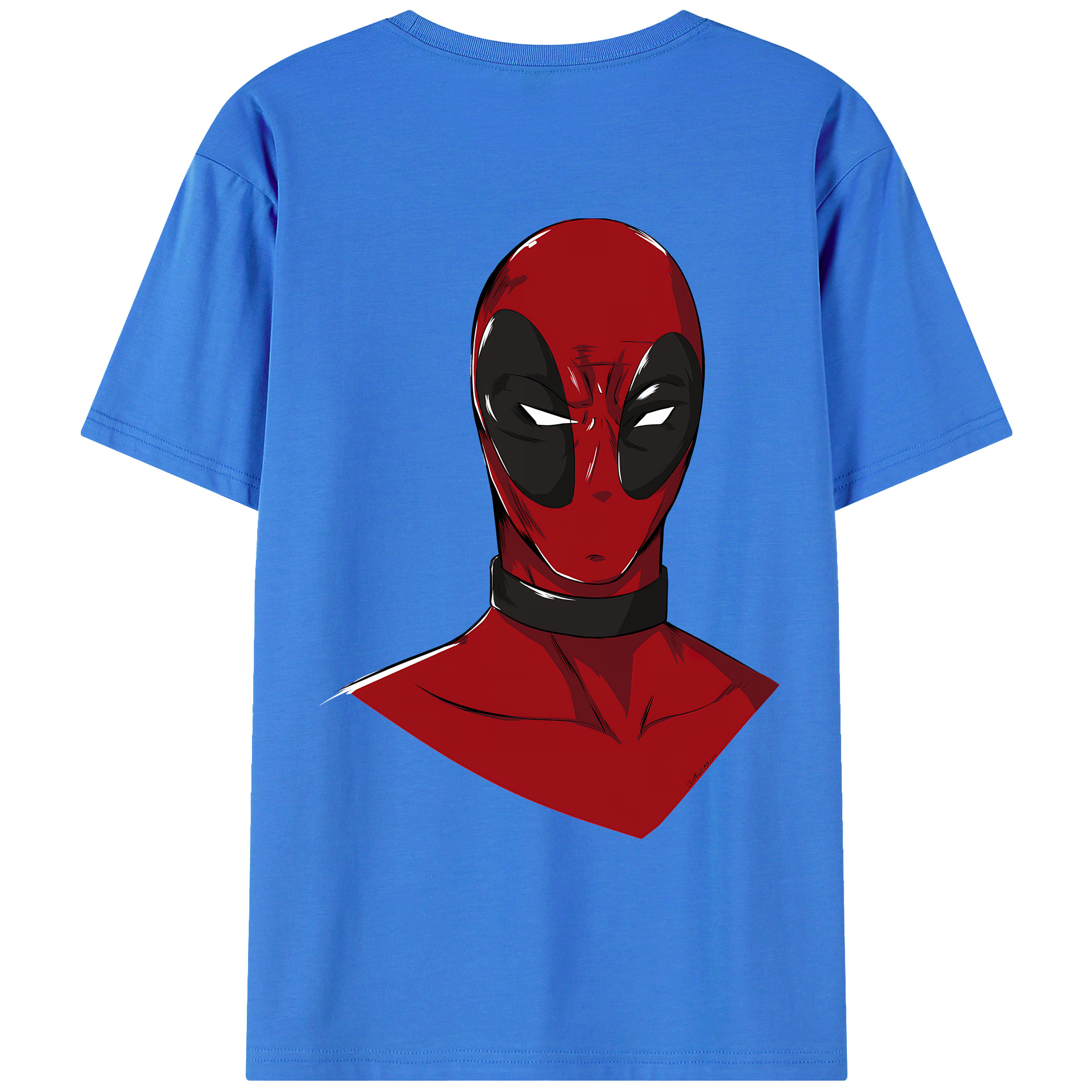 （画像用） Deadpool デッドプール 綿100％ メンズ半袖Tシャツ（バックプリント） 通気性