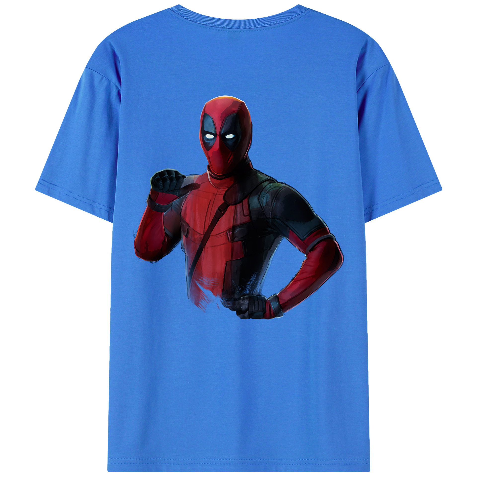 （画像用） Deadpool デッドプール 綿100％ メンズ半袖Tシャツ（バックプリント） 通気性