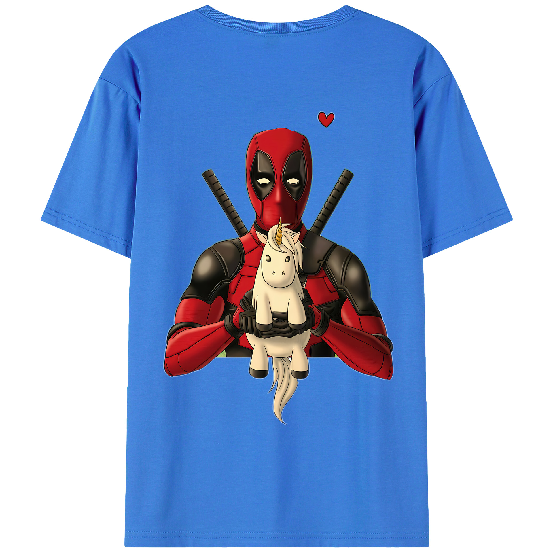 （画像用） Deadpool デッドプール 綿100％ メンズ半袖Tシャツ（バックプリント） 通気性