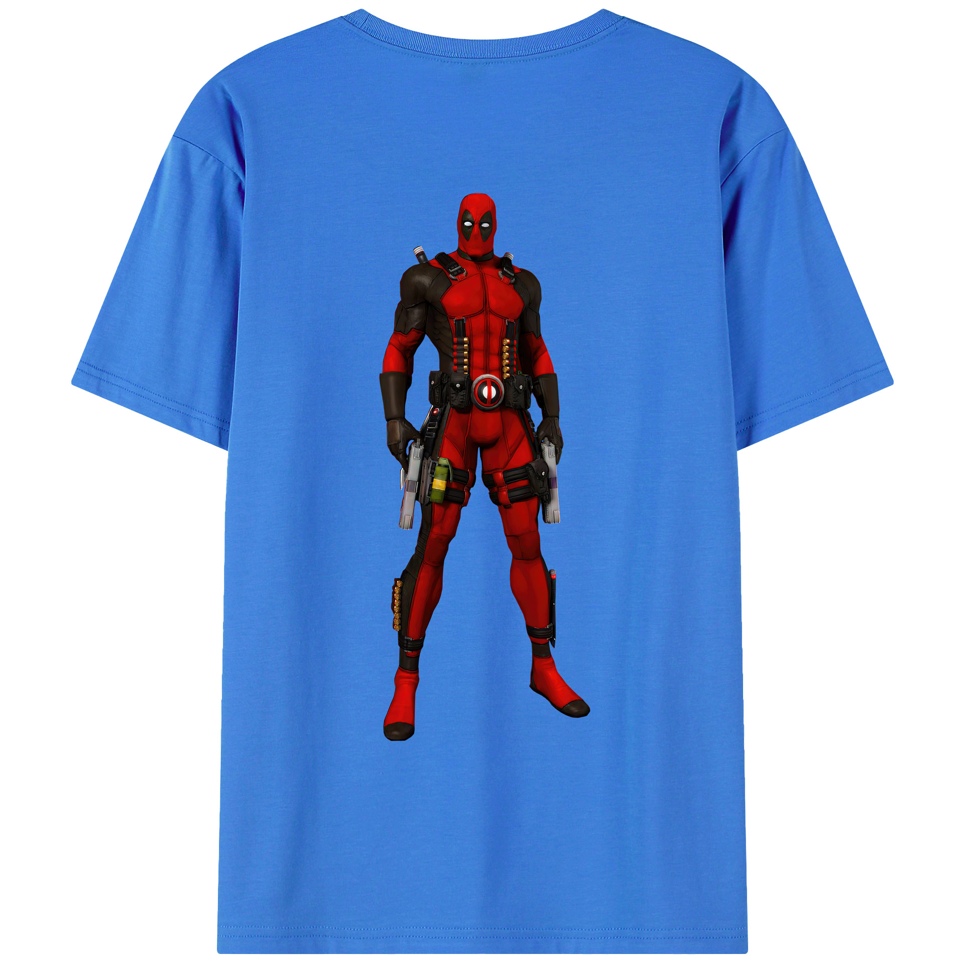 （画像用） Deadpool デッドプール 綿100％ メンズ半袖Tシャツ（バックプリント） 通気性