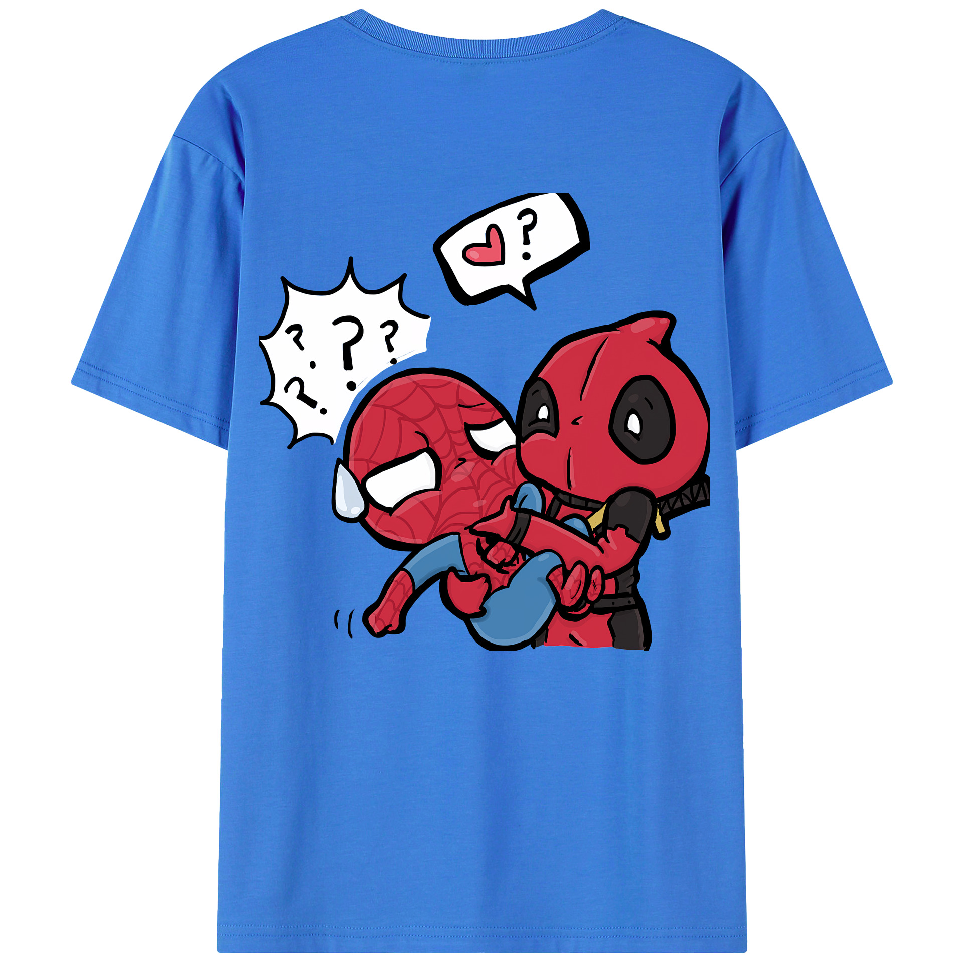 （画像用） Deadpool デッドプール 綿100％ メンズ半袖Tシャツ（バックプリント） 通気性