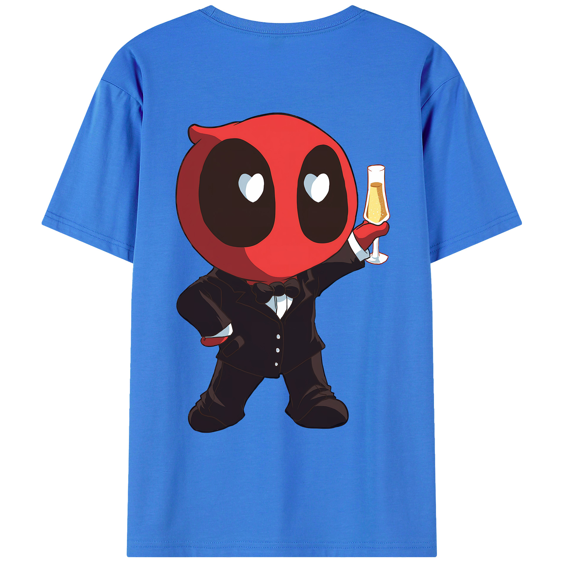 （画像用） Deadpool デッドプール 綿100％ メンズ半袖Tシャツ（バックプリント） 通気性