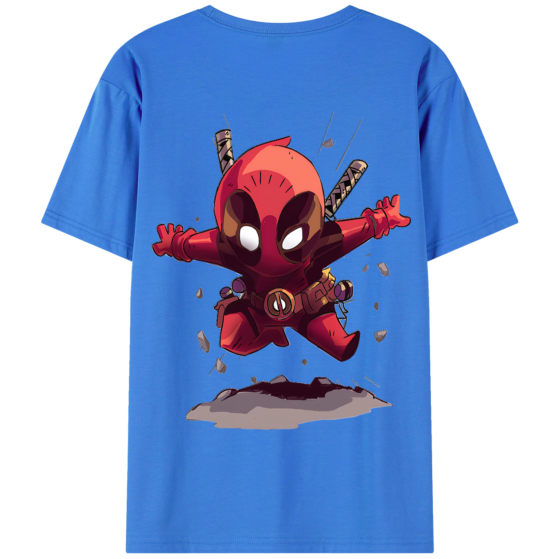 （画像用） Deadpool デッドプール 綿100％ メンズ半袖Tシャツ（バックプリント） 通気性