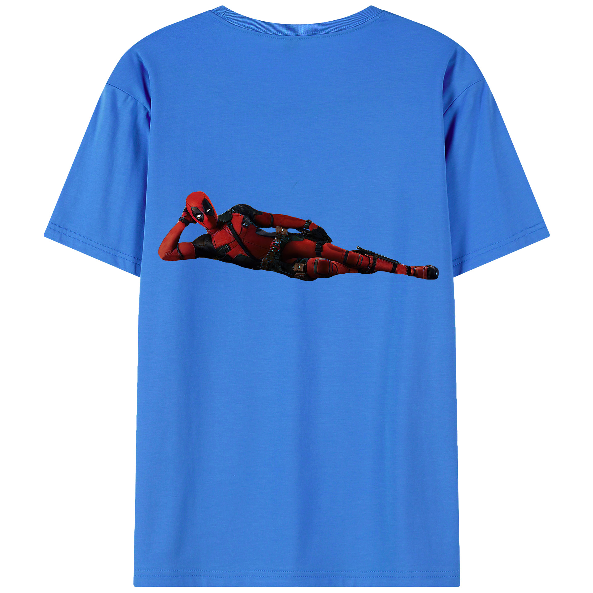 （画像用） Deadpool デッドプール 綿100％ メンズ半袖Tシャツ（バックプリント） 通気性