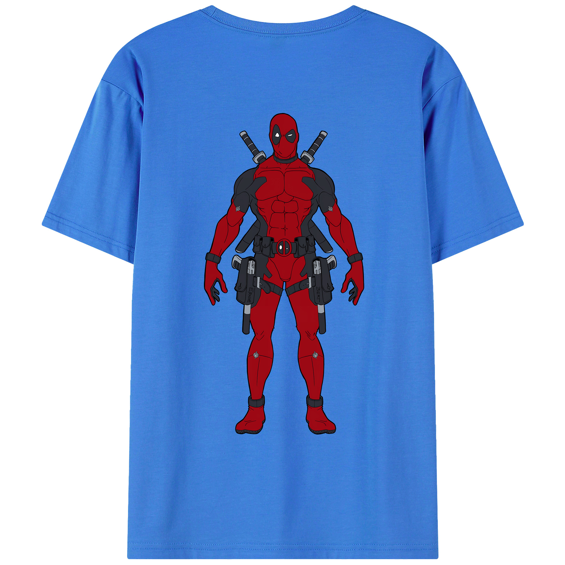 （画像用） Deadpool デッドプール 綿100％ メンズ半袖Tシャツ（バックプリント） 通気性