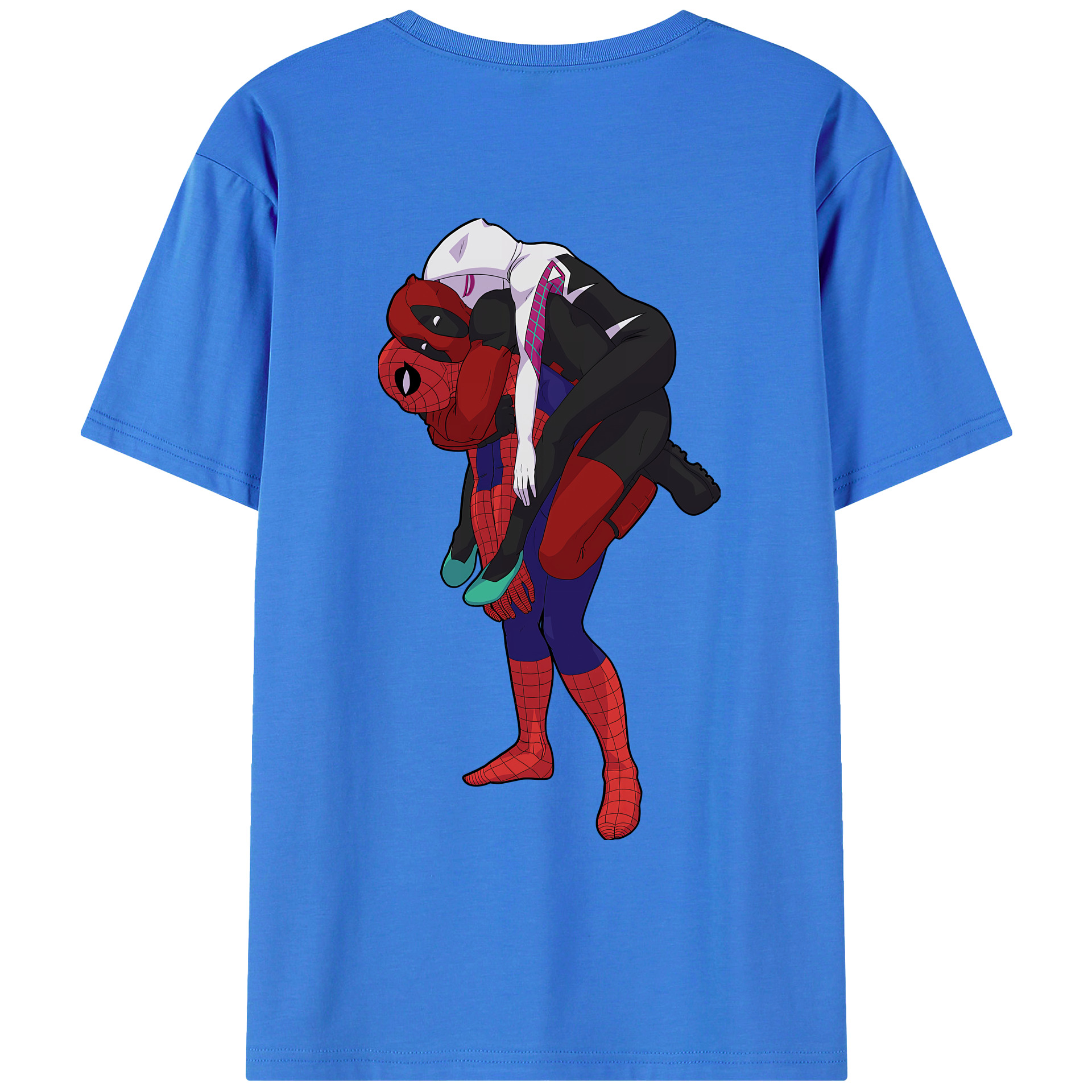 （画像用） Deadpool デッドプール 綿100％ メンズ半袖Tシャツ（バックプリント） 通気性