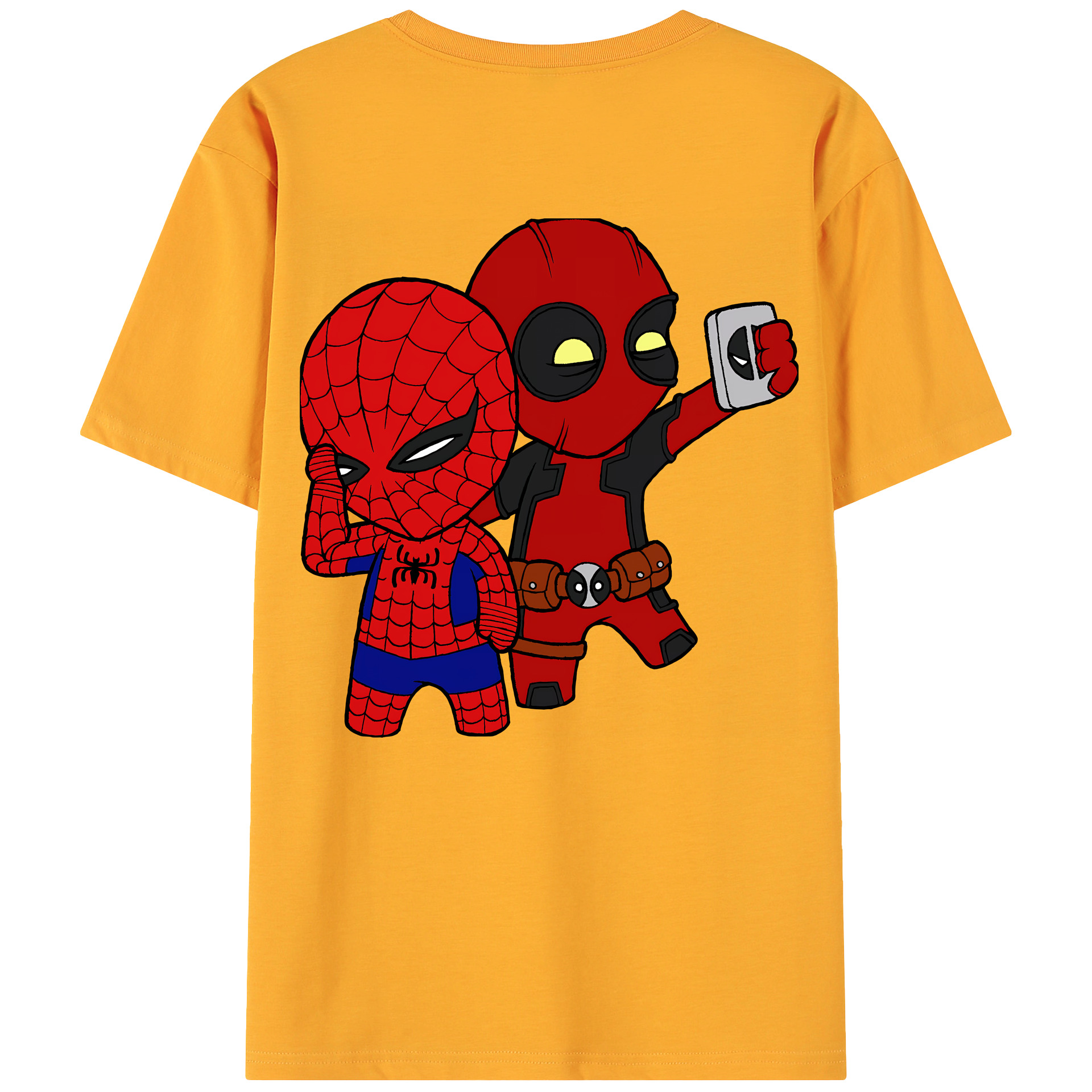 （画像用） Deadpool デッドプール 綿100％ メンズ半袖Tシャツ（バックプリント） 通気性