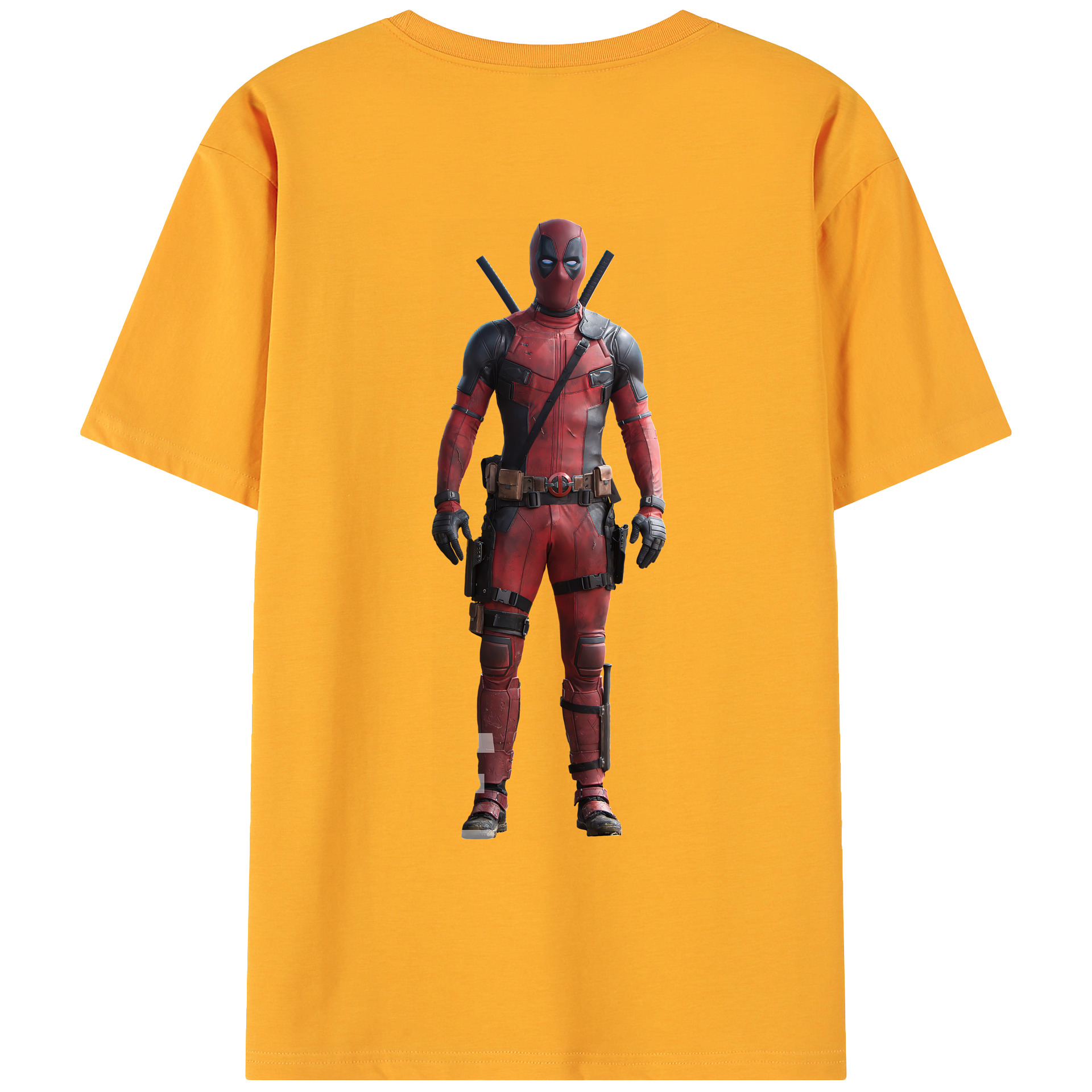 （画像用） Deadpool デッドプール 綿100％ メンズ半袖Tシャツ（バックプリント） 通気性