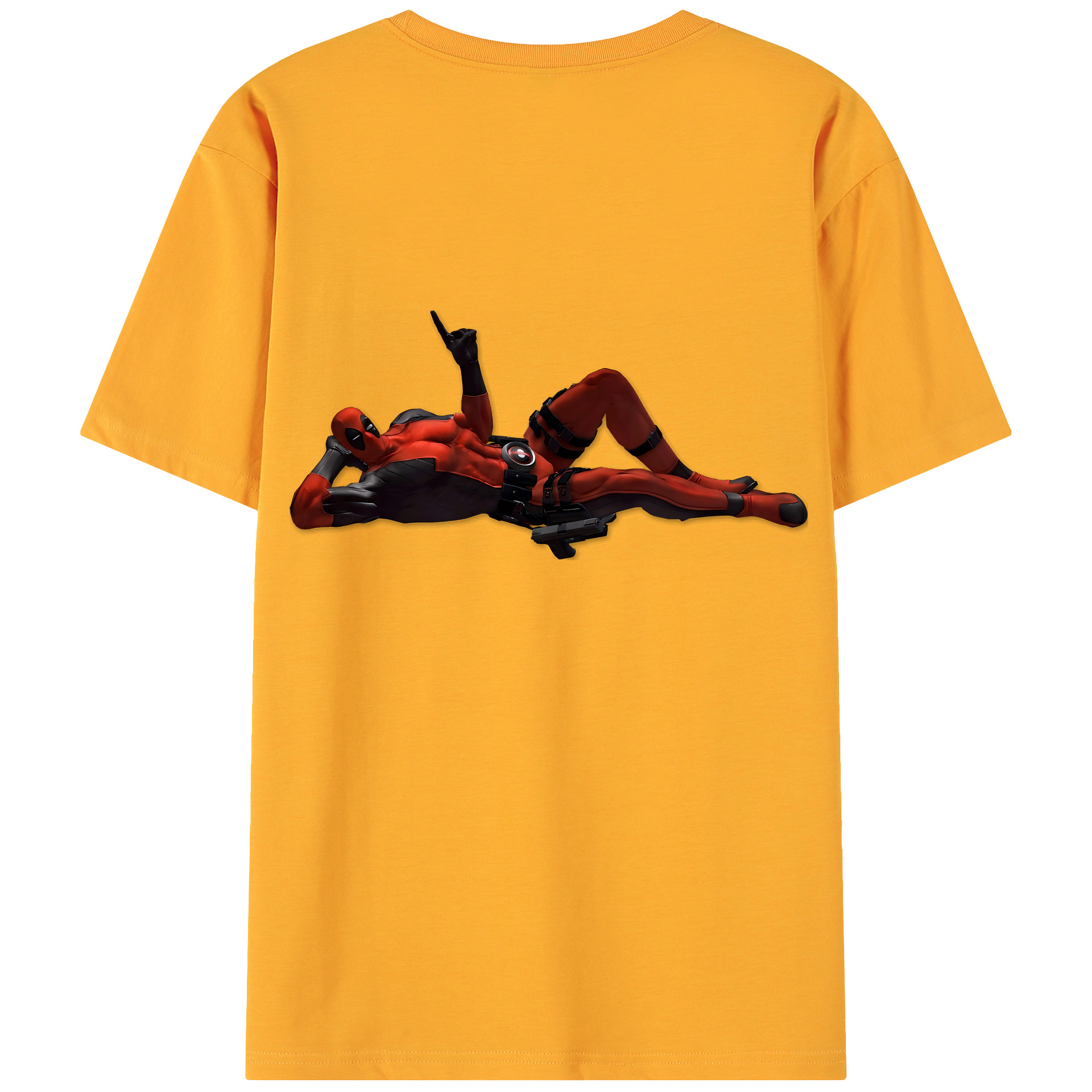 （画像用） Deadpool デッドプール 綿100％ メンズ半袖Tシャツ（バックプリント） 通気性