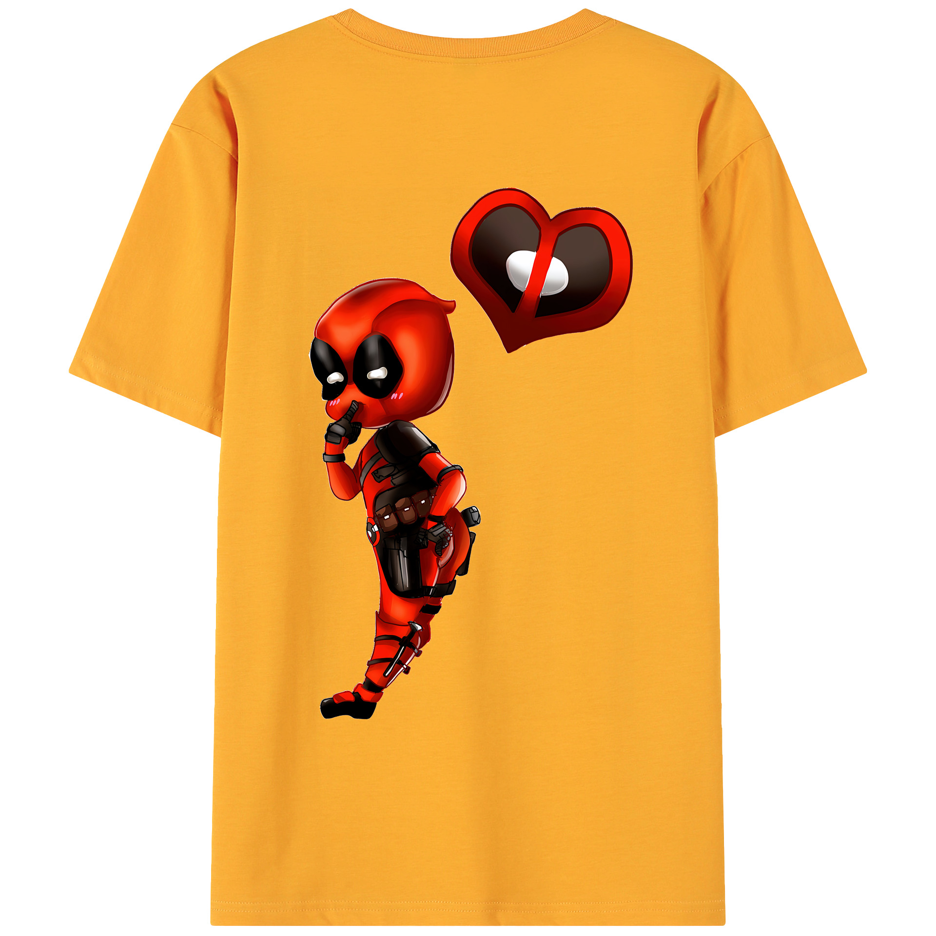 （画像用） Deadpool デッドプール 綿100％ メンズ半袖Tシャツ（バックプリント） 通気性