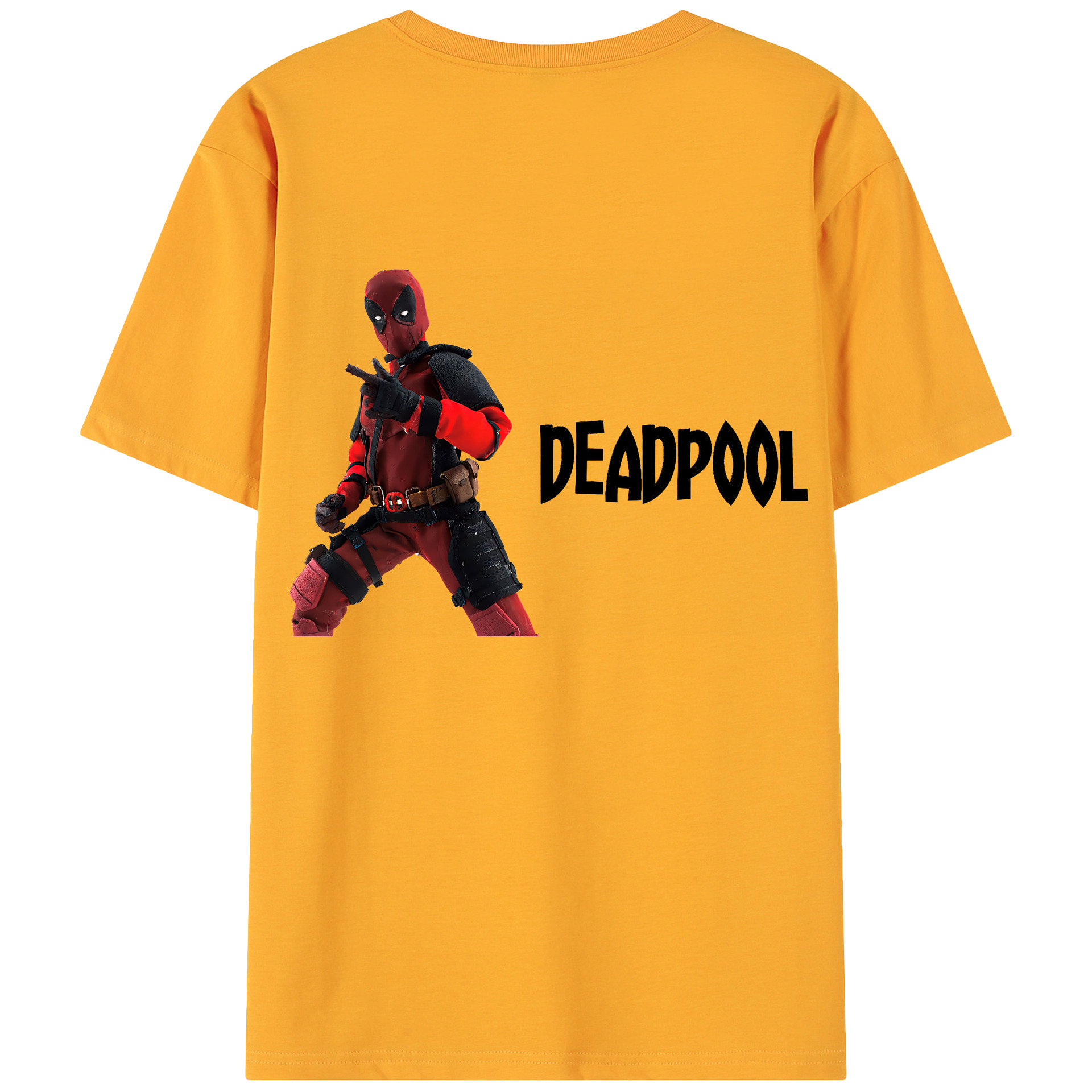 （画像用） Deadpool デッドプール 綿100％ メンズ半袖Tシャツ（バックプリント） 通気性
