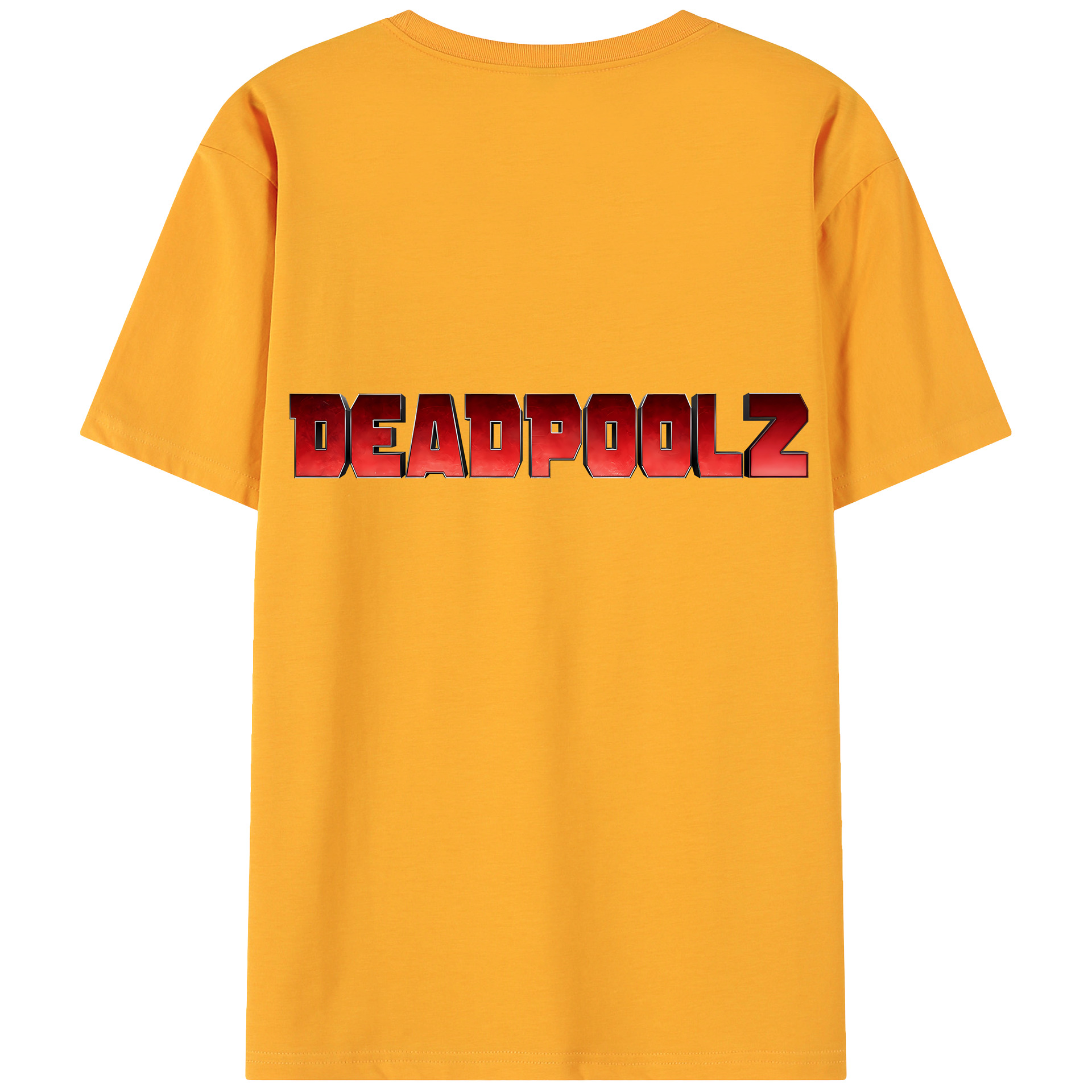（画像用） Deadpool デッドプール 綿100％ メンズ半袖Tシャツ（バックプリント） 通気性