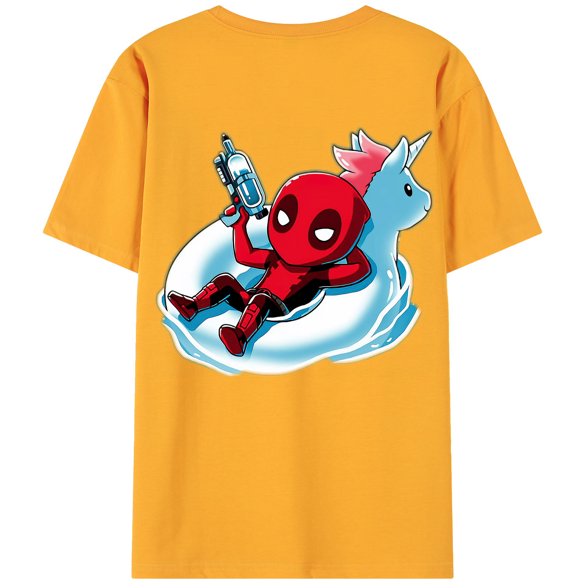 （画像用） Deadpool デッドプール 綿100％ メンズ半袖Tシャツ（バックプリント） 通気性