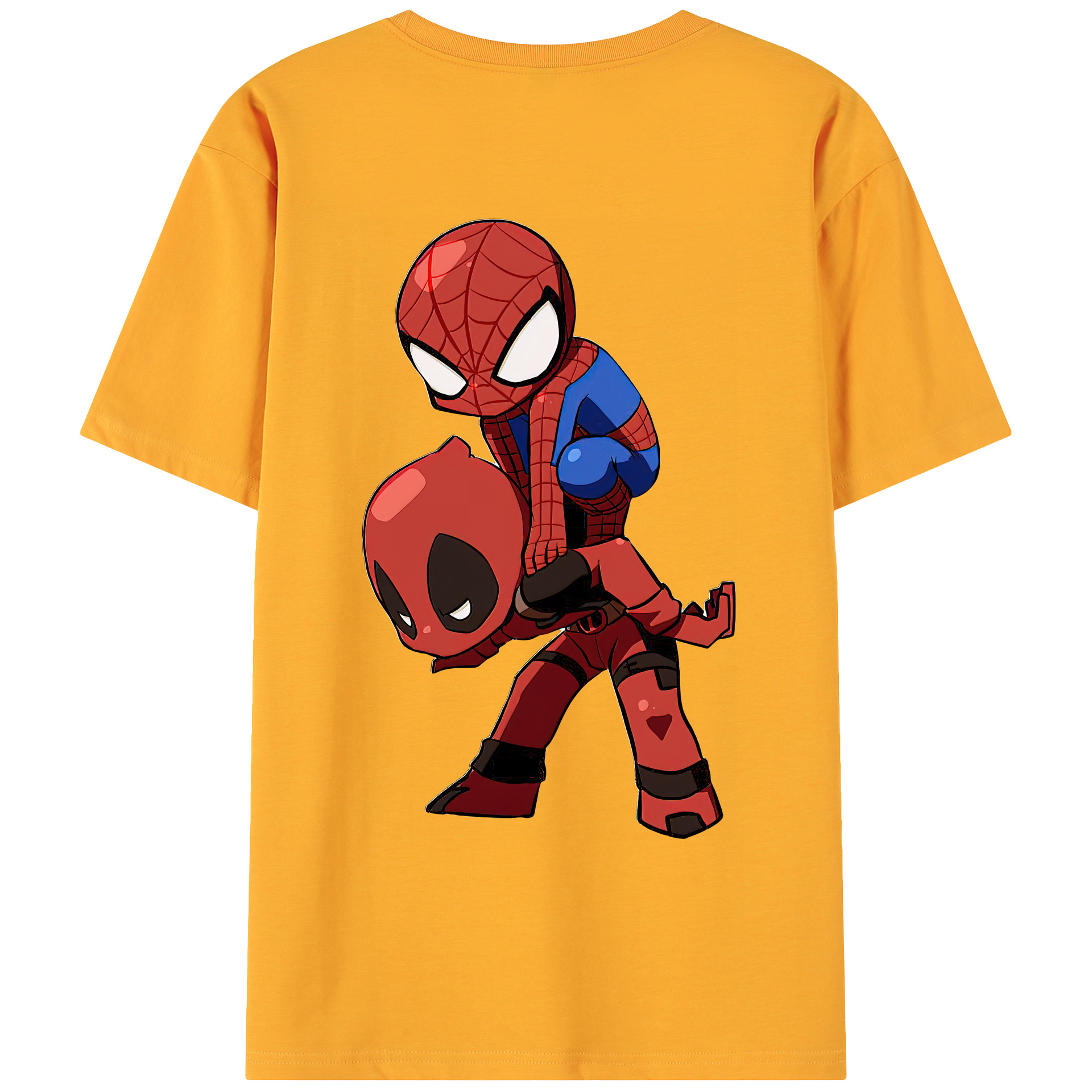 （画像用） Deadpool デッドプール 綿100％ メンズ半袖Tシャツ（バックプリント） 通気性