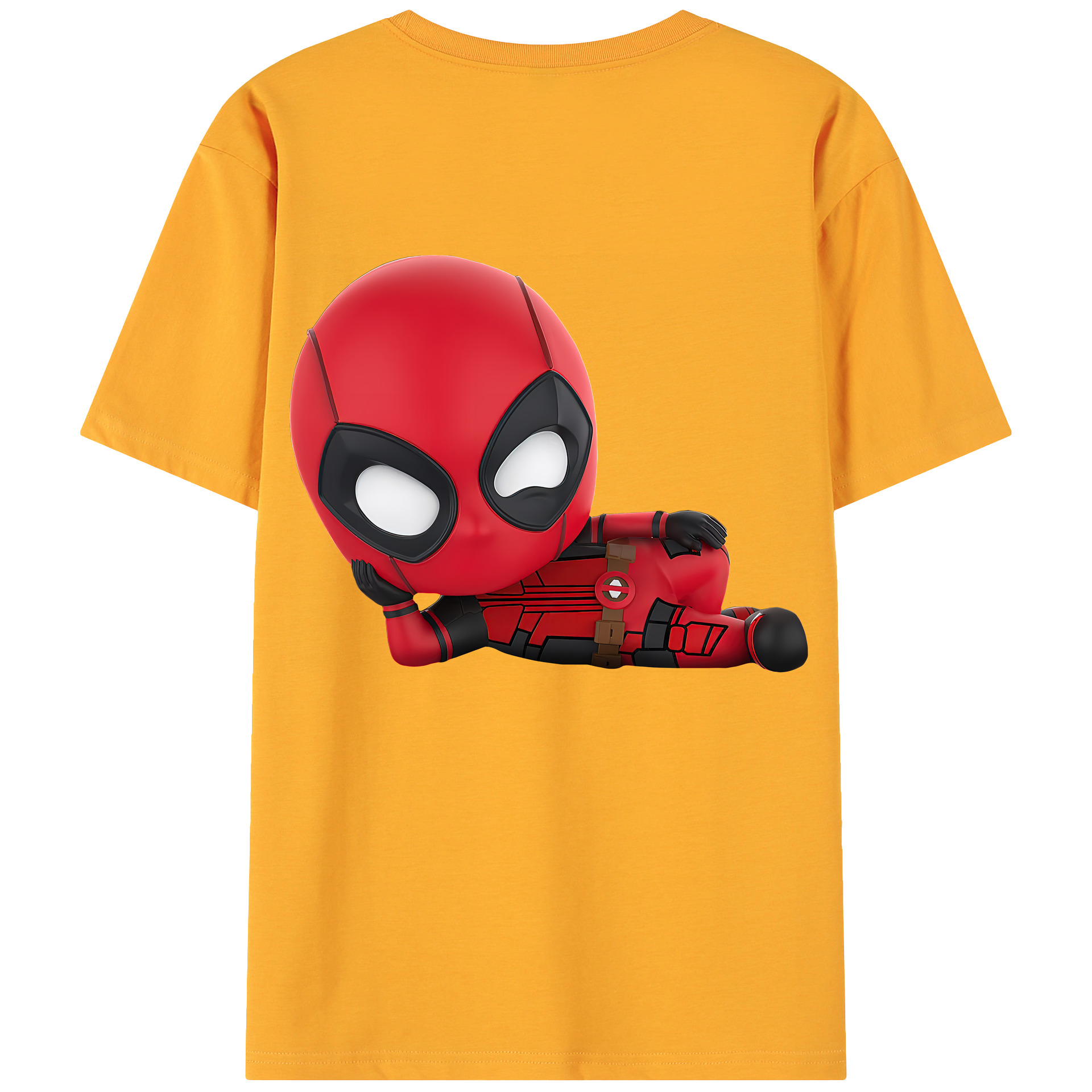 （画像用） Deadpool デッドプール 綿100％ メンズ半袖Tシャツ（バックプリント） 通気性