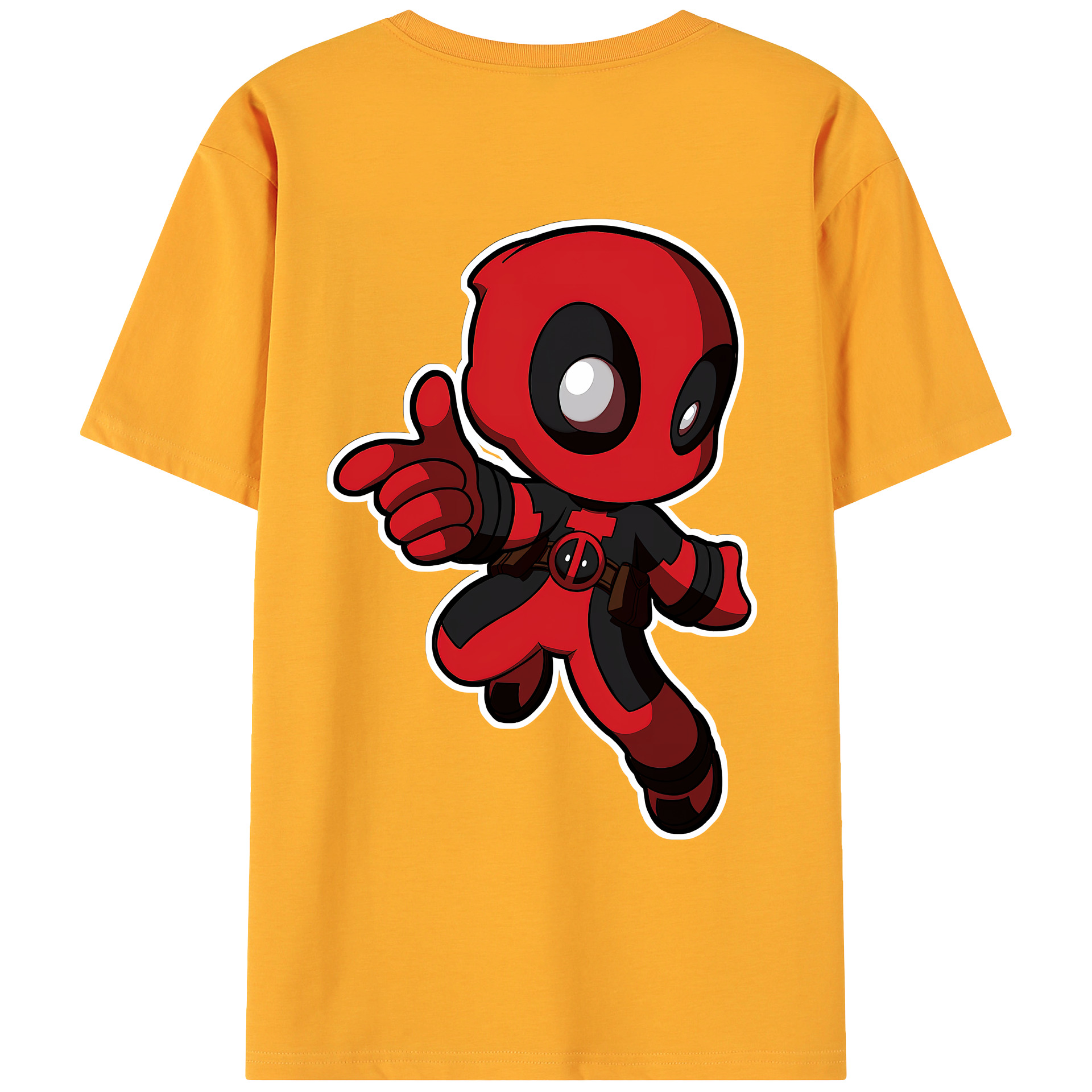 （画像用） Deadpool デッドプール 綿100％ メンズ半袖Tシャツ（バックプリント） 通気性