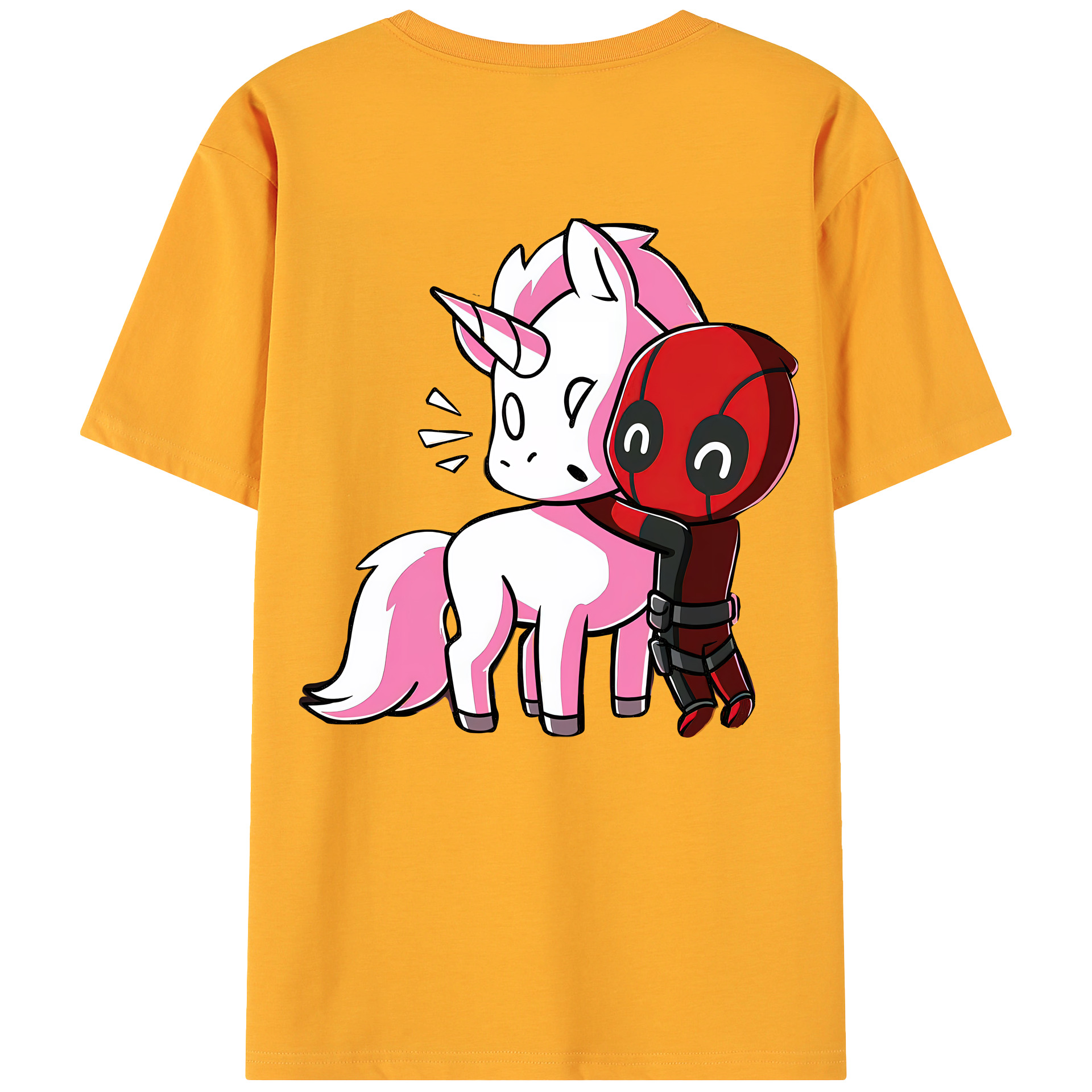 （画像用） Deadpool デッドプール 綿100％ メンズ半袖Tシャツ（バックプリント） 通気性