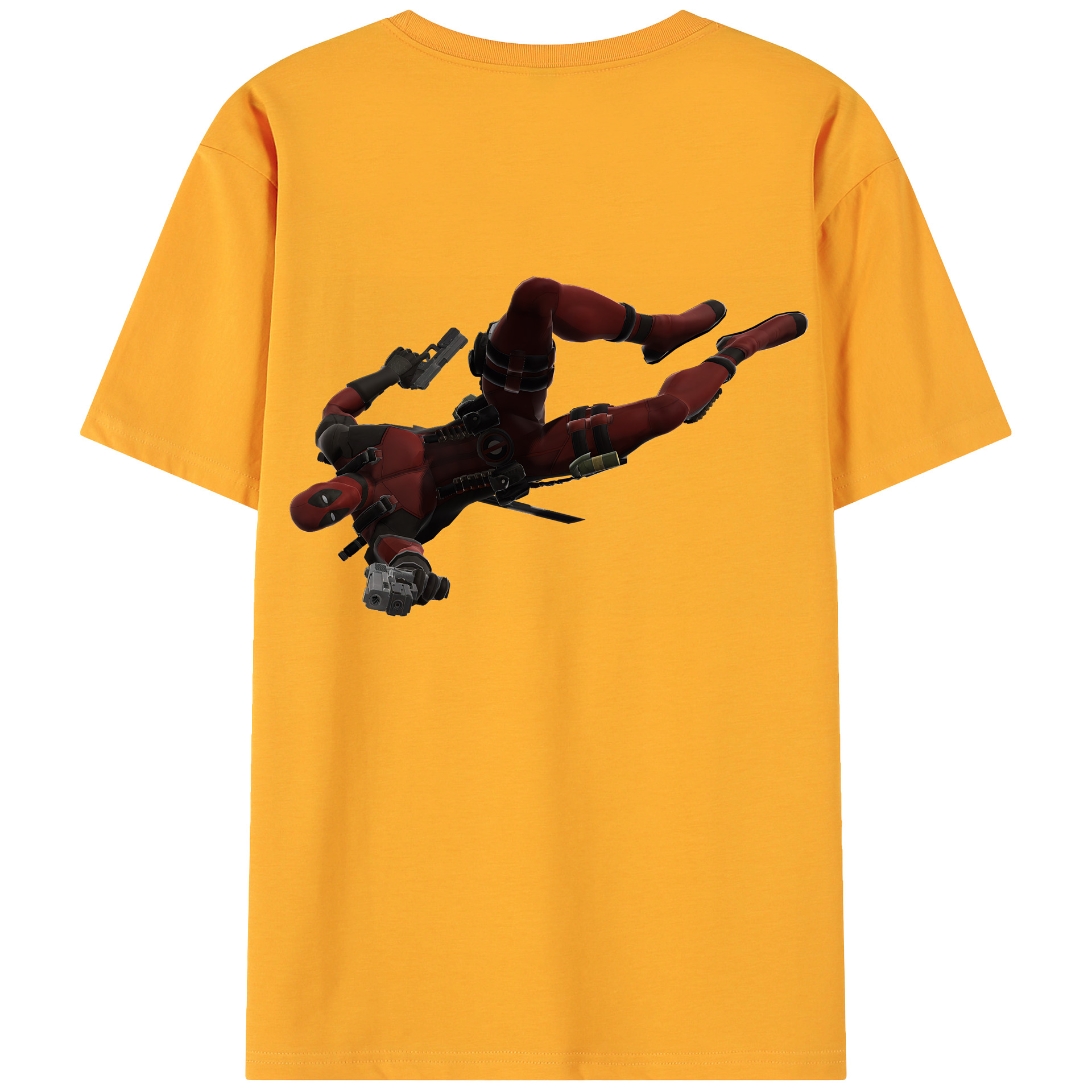 （画像用） Deadpool デッドプール 綿100％ メンズ半袖Tシャツ（バックプリント） 通気性
