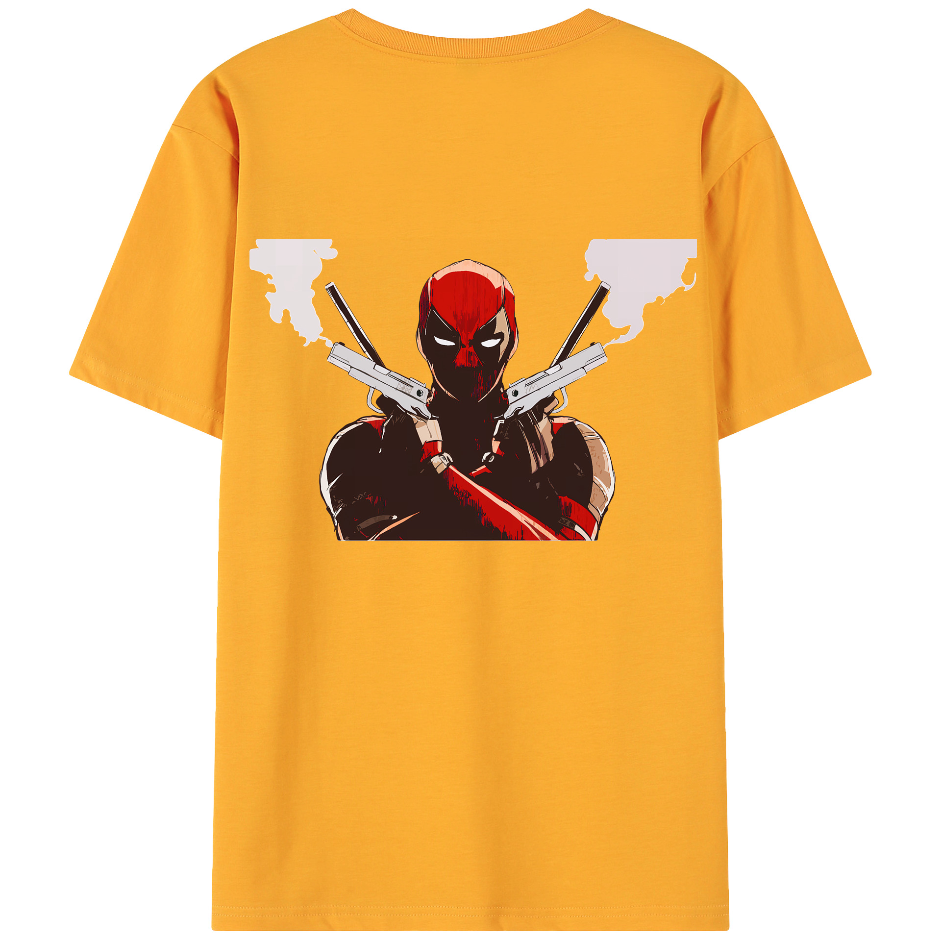 （画像用） Deadpool デッドプール 綿100％ メンズ半袖Tシャツ（バックプリント） 通気性
