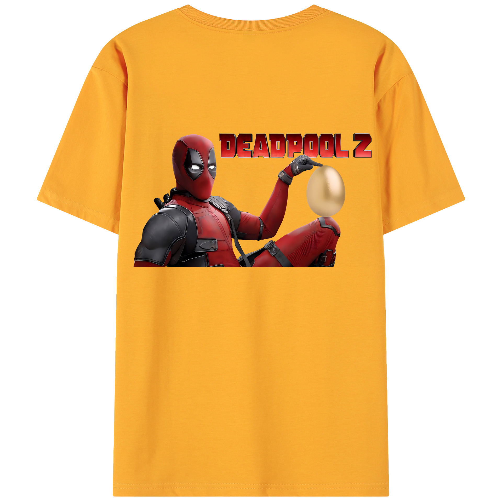 （画像用） Deadpool デッドプール 綿100％ メンズ半袖Tシャツ（バックプリント） 通気性