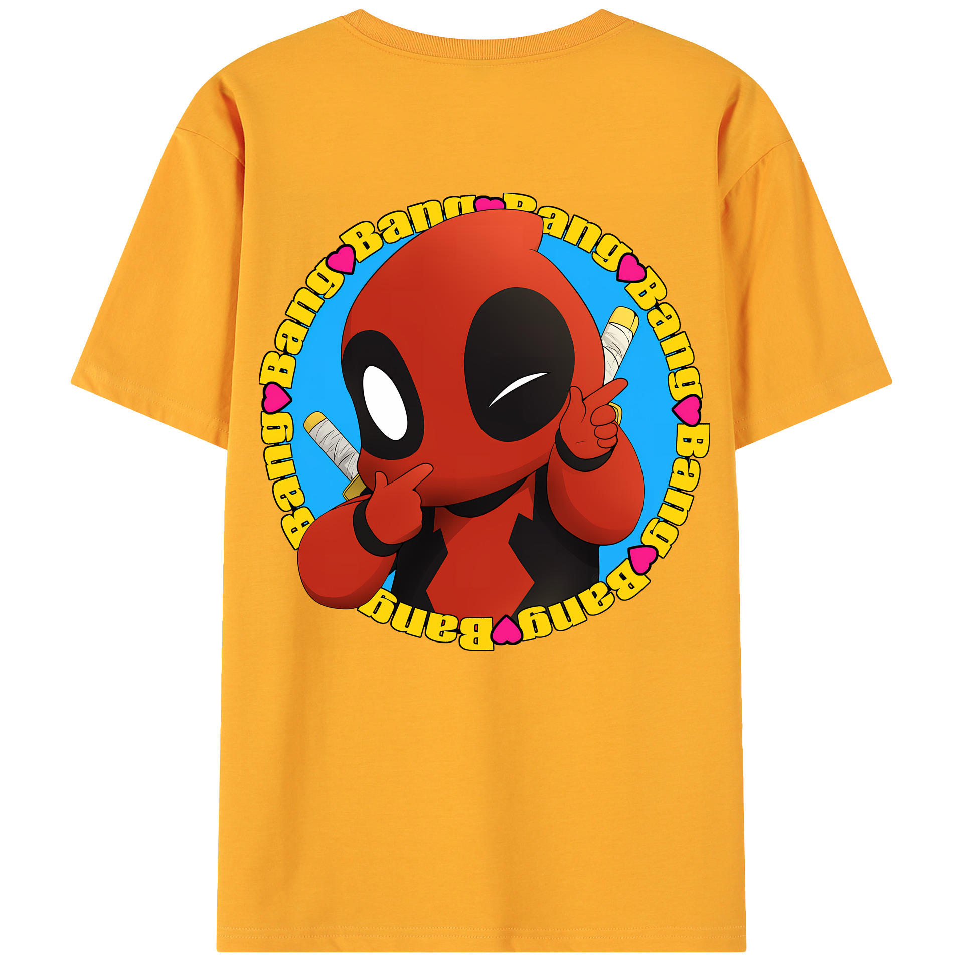 （画像用） Deadpool デッドプール 綿100％ メンズ半袖Tシャツ（バックプリント） 通気性