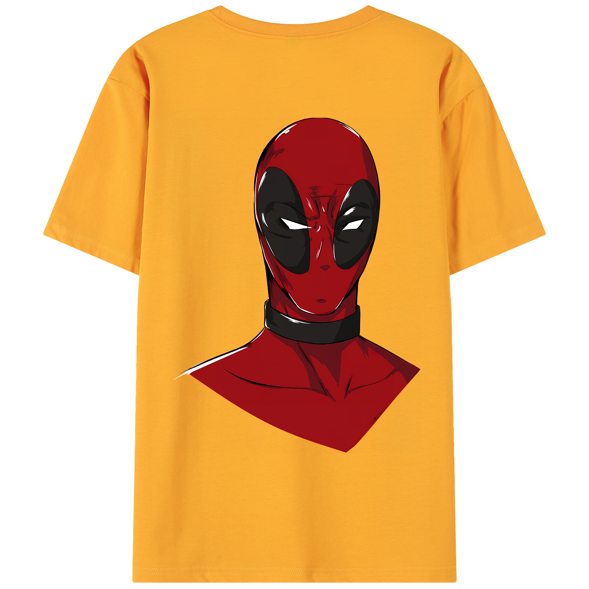 （画像用） Deadpool デッドプール 綿100％ メンズ半袖Tシャツ（バックプリント） 通気性