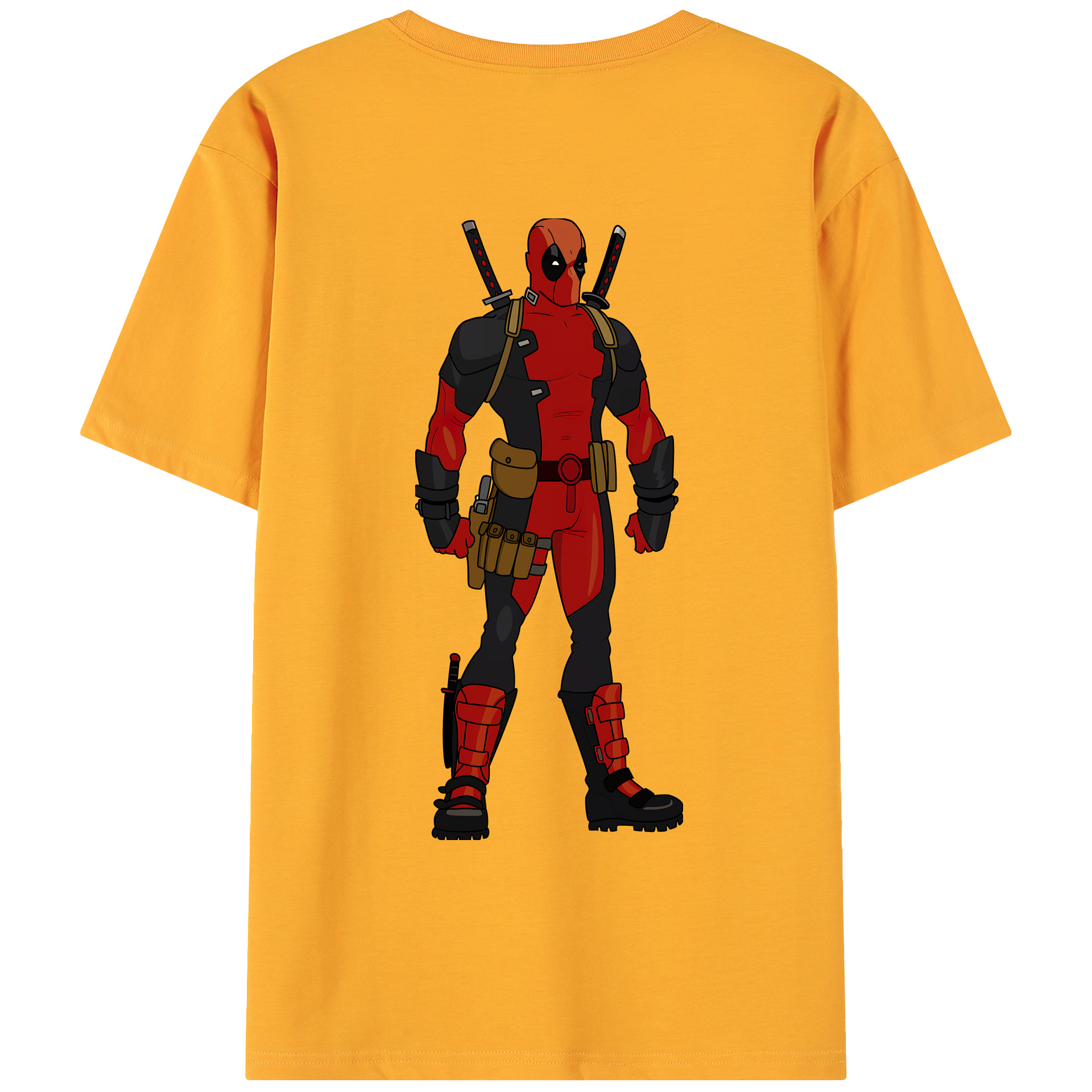 （画像用） Deadpool デッドプール 綿100％ メンズ半袖Tシャツ（バックプリント） 通気性