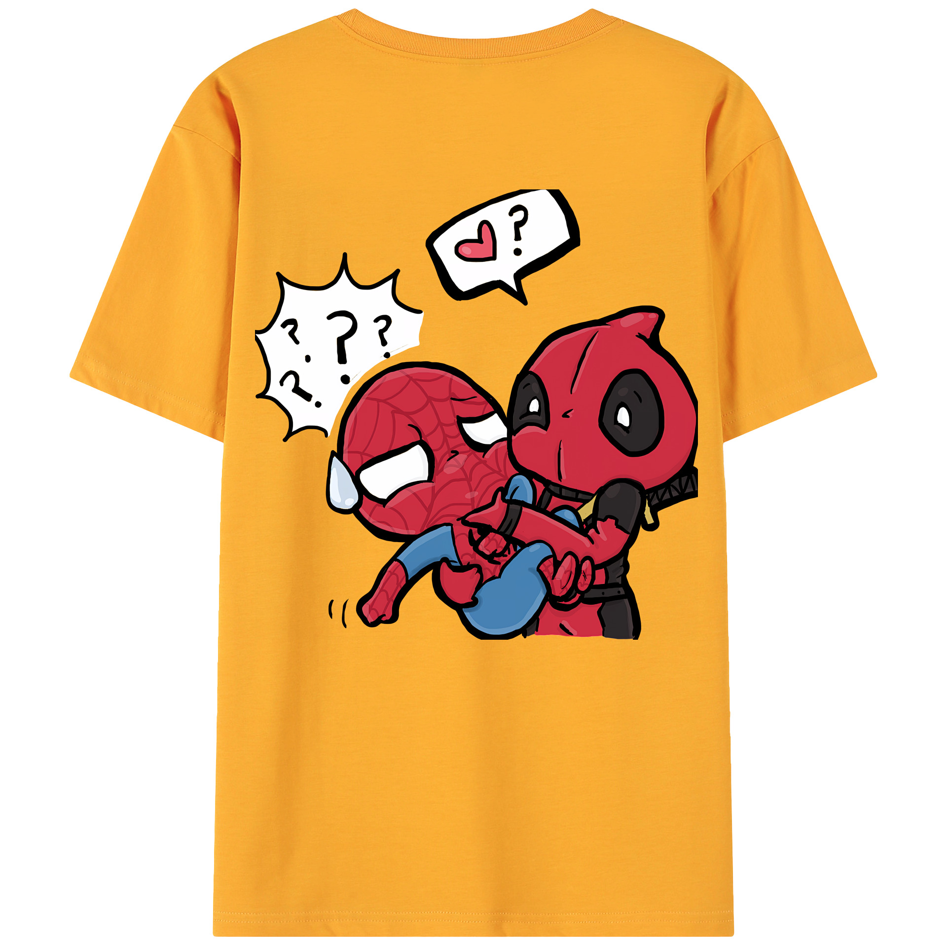 （画像用） Deadpool デッドプール 綿100％ メンズ半袖Tシャツ（バックプリント） 通気性