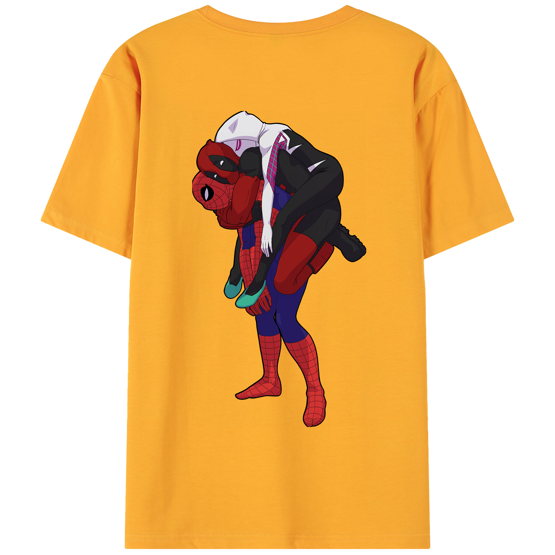 （画像用） Deadpool デッドプール 綿100％ メンズ半袖Tシャツ（バックプリント） 通気性