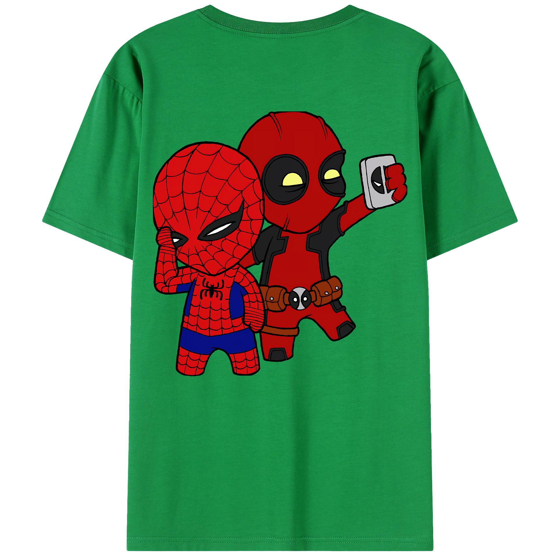 （画像用） Deadpool デッドプール 綿100％ メンズ半袖Tシャツ（バックプリント） 通気性