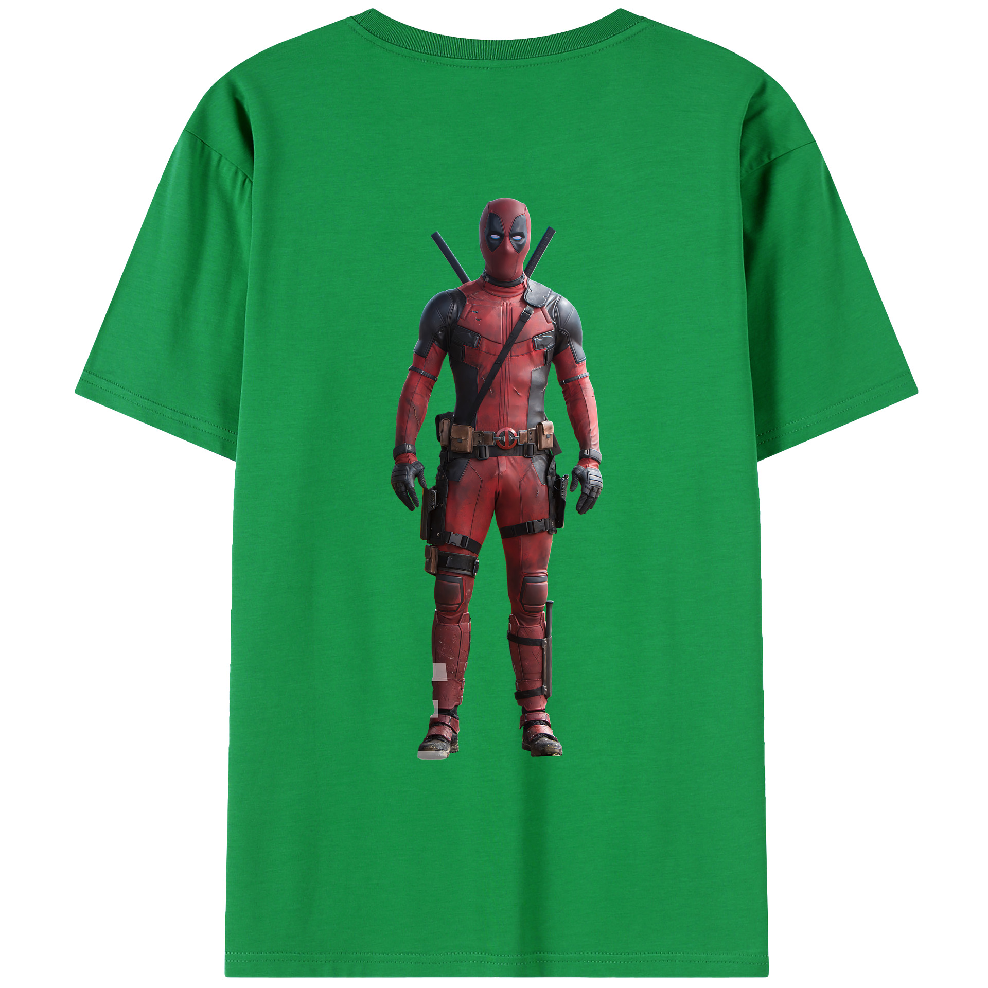 （画像用） Deadpool デッドプール 綿100％ メンズ半袖Tシャツ（バックプリント） 通気性