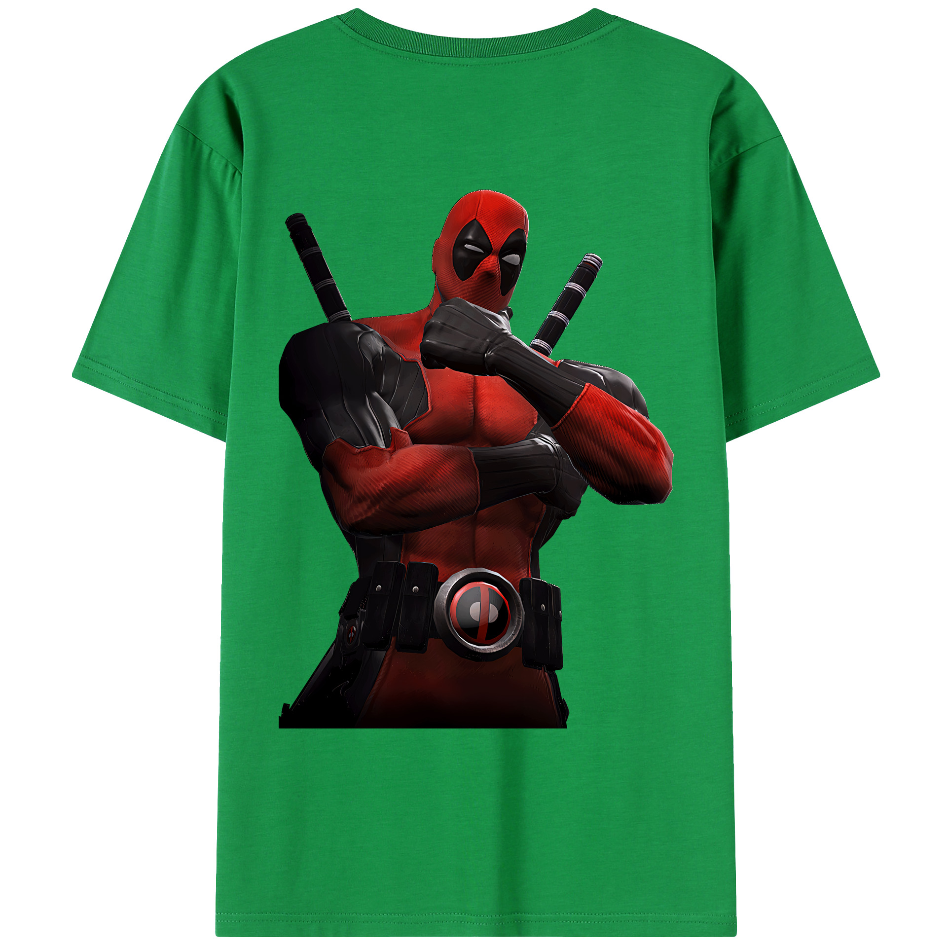 （画像用） Deadpool デッドプール 綿100％ メンズ半袖Tシャツ（バックプリント） 通気性