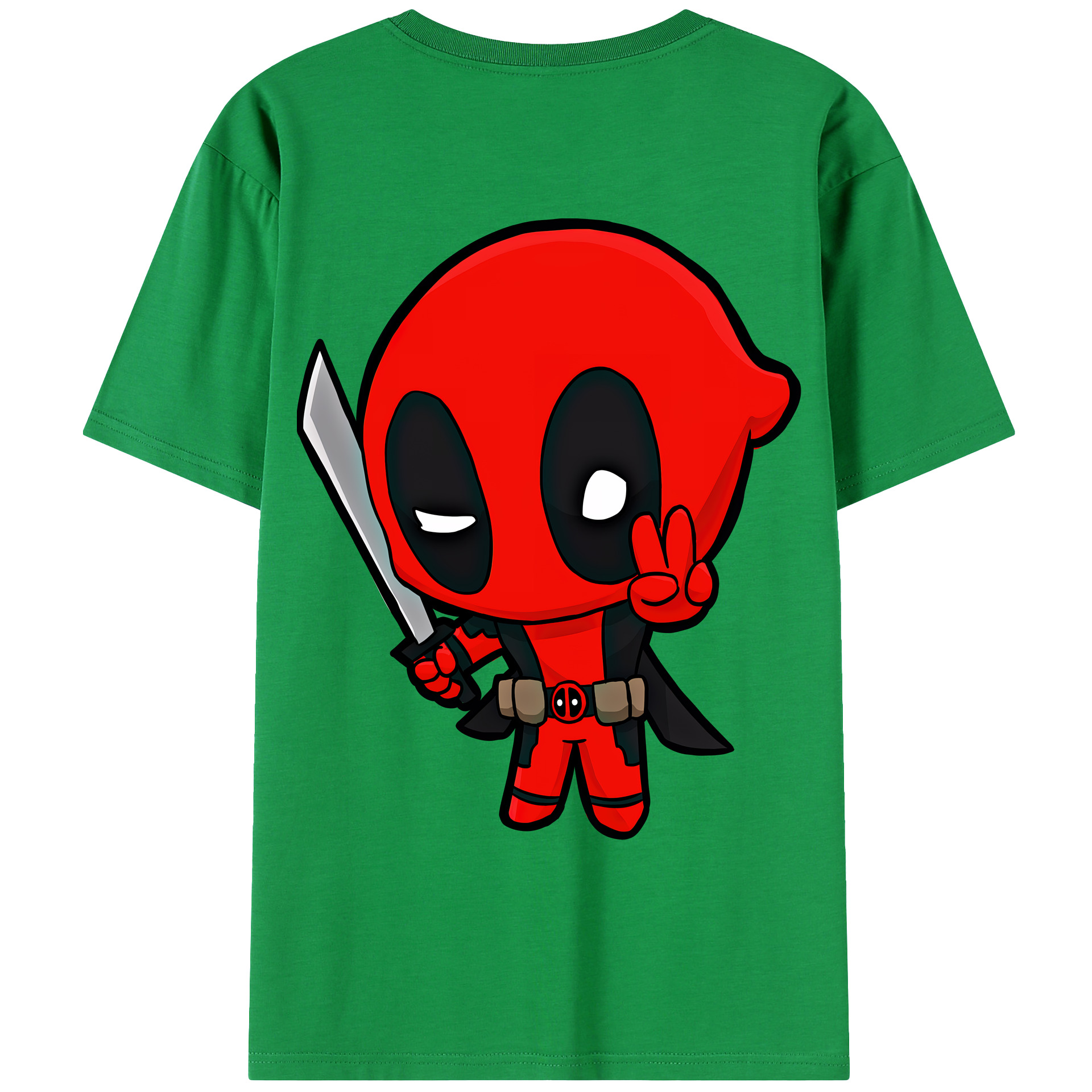 （画像用） Deadpool デッドプール 綿100％ メンズ半袖Tシャツ（バックプリント） 通気性