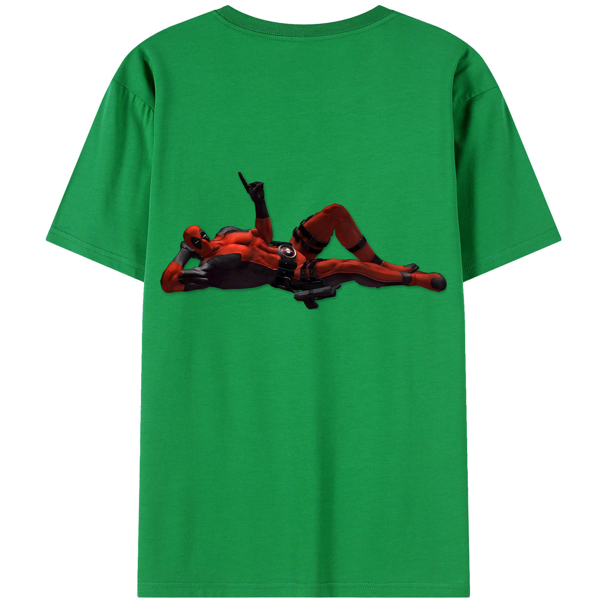（画像用） Deadpool デッドプール 綿100％ メンズ半袖Tシャツ（バックプリント） 通気性