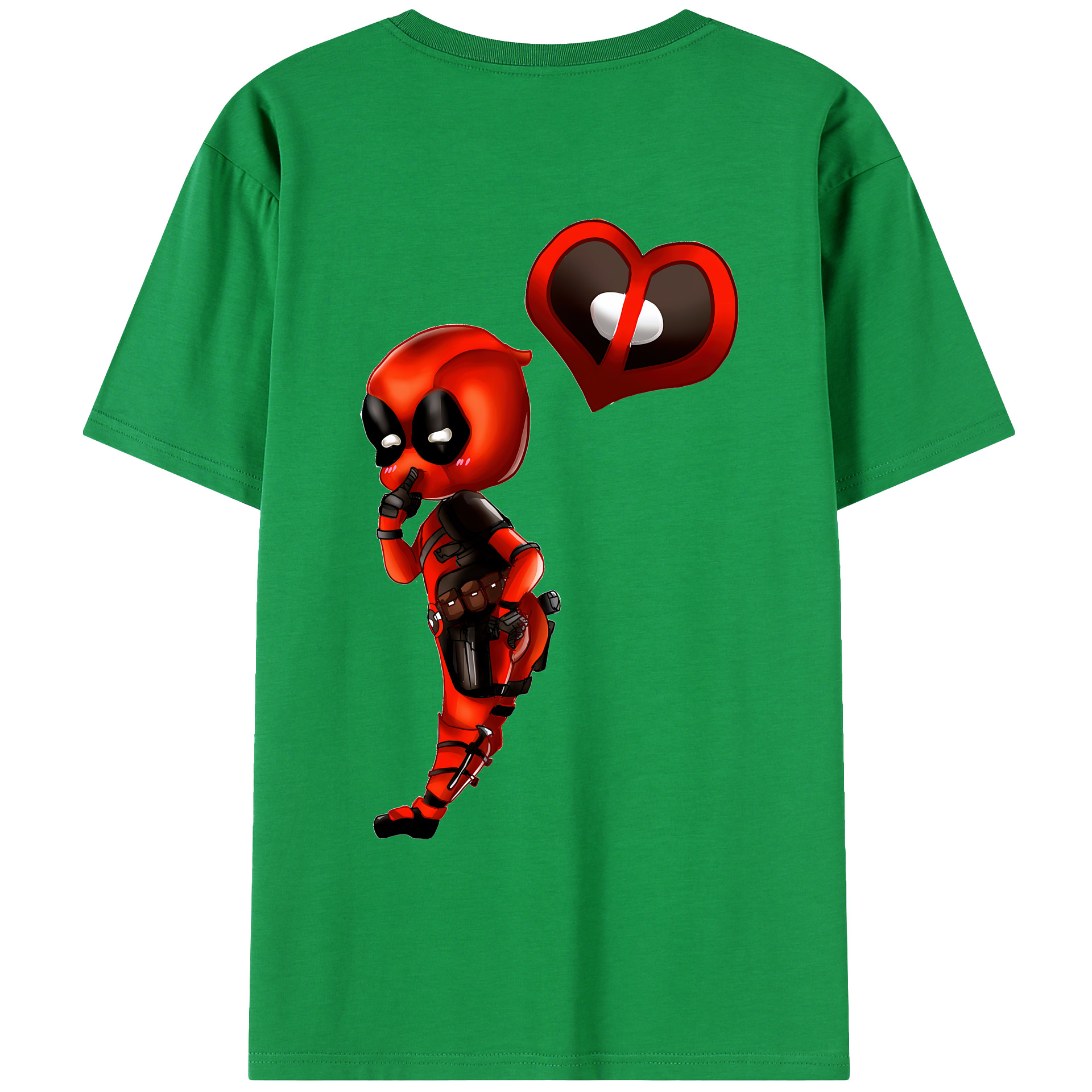 （画像用） Deadpool デッドプール 綿100％ メンズ半袖Tシャツ（バックプリント） 通気性
