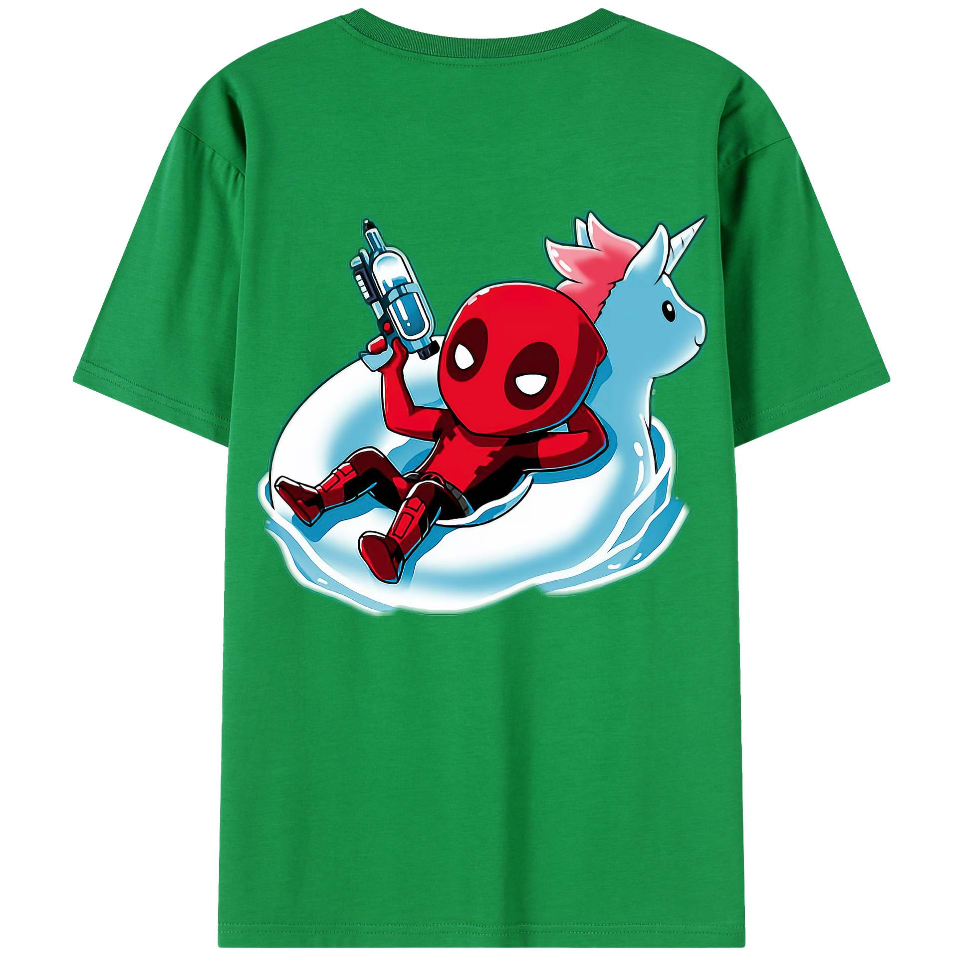 （画像用） Deadpool デッドプール 綿100％ メンズ半袖Tシャツ（バックプリント） 通気性