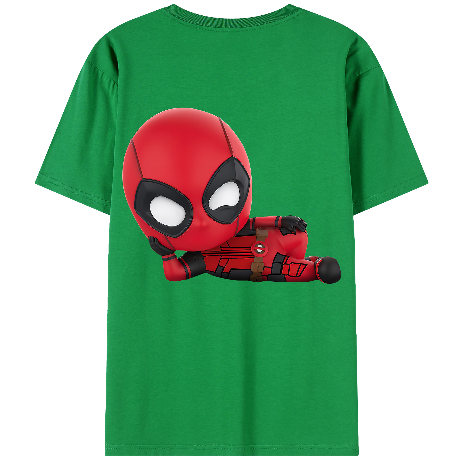 （画像用） Deadpool デッドプール 綿100％ メンズ半袖Tシャツ（バックプリント） 通気性