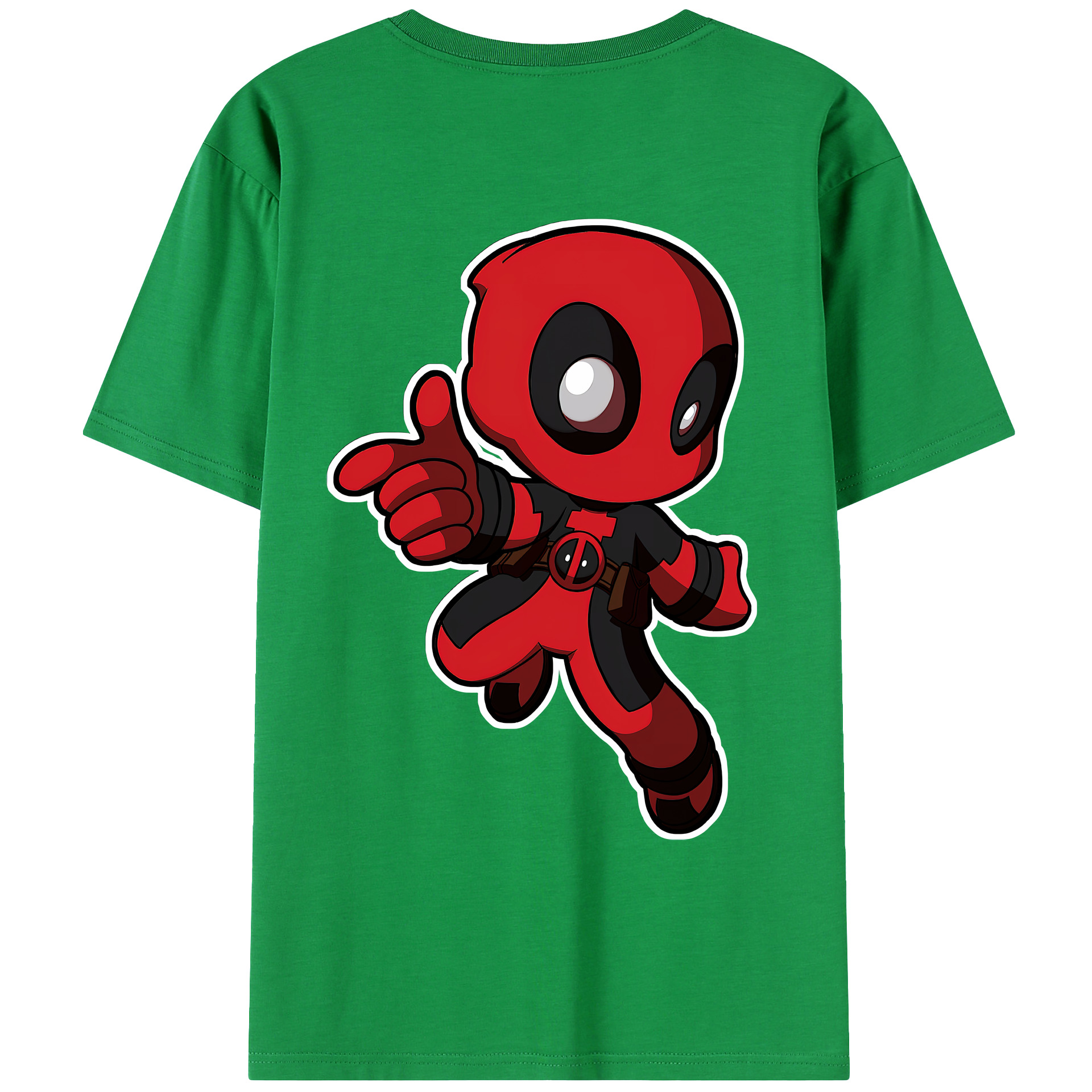 （画像用） Deadpool デッドプール 綿100％ メンズ半袖Tシャツ（バックプリント） 通気性