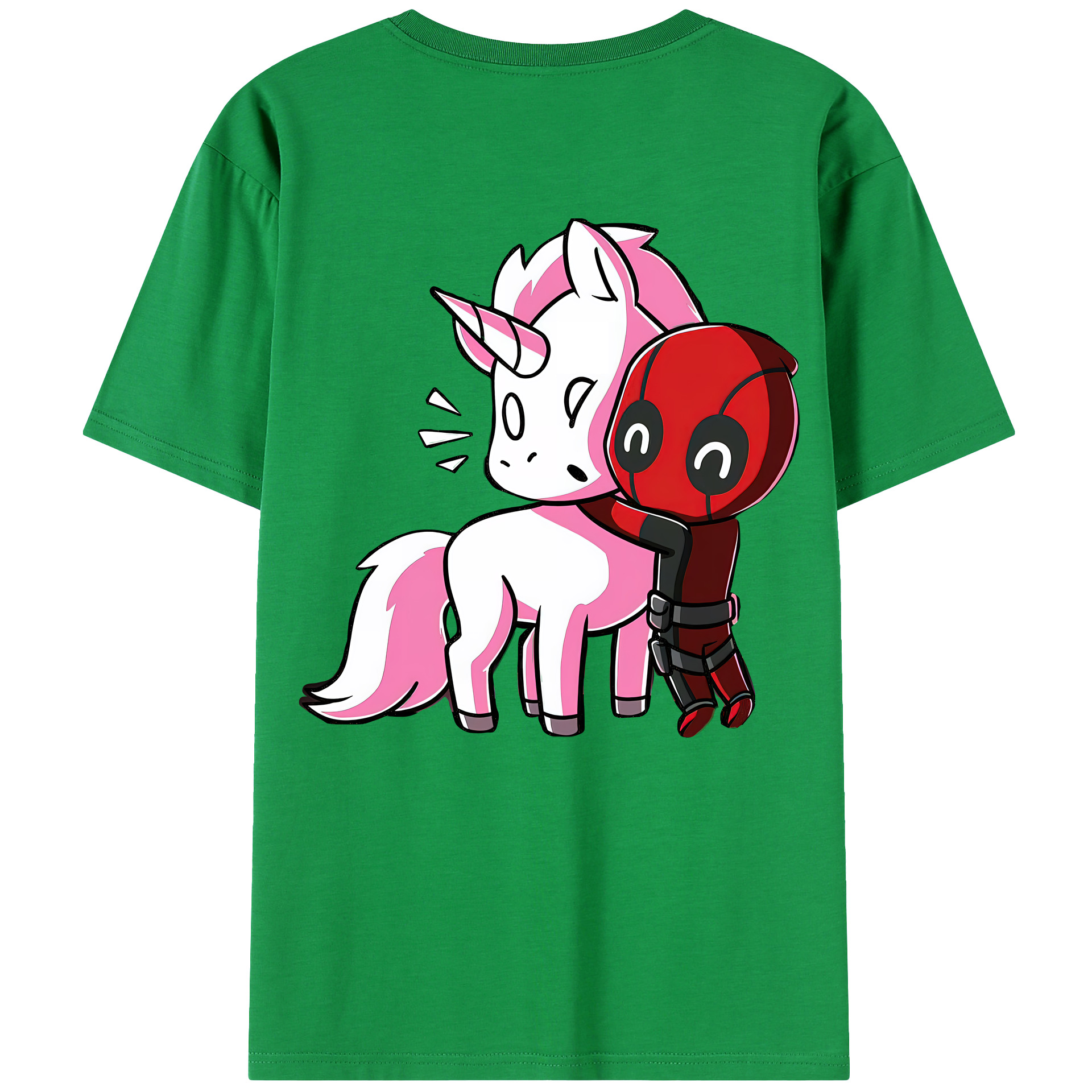 （画像用） Deadpool デッドプール 綿100％ メンズ半袖Tシャツ（バックプリント） 通気性