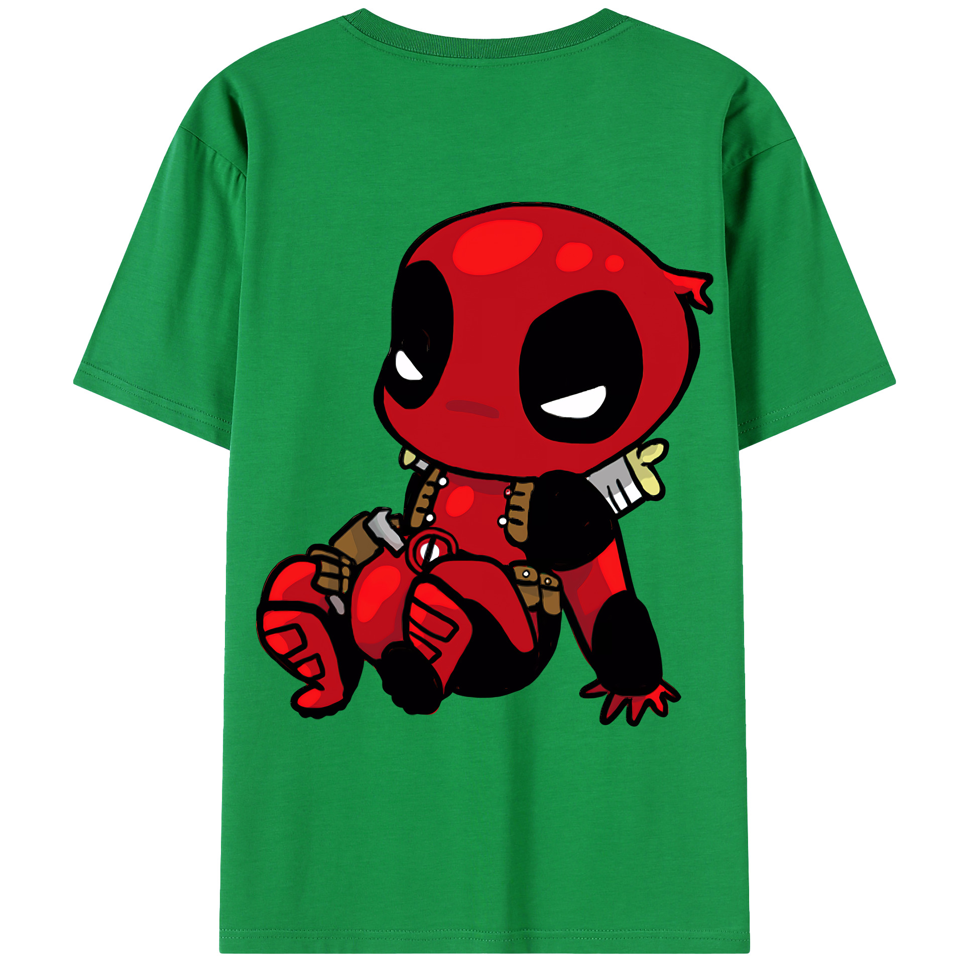 （画像用） Deadpool デッドプール 綿100％ メンズ半袖Tシャツ（バックプリント） 通気性