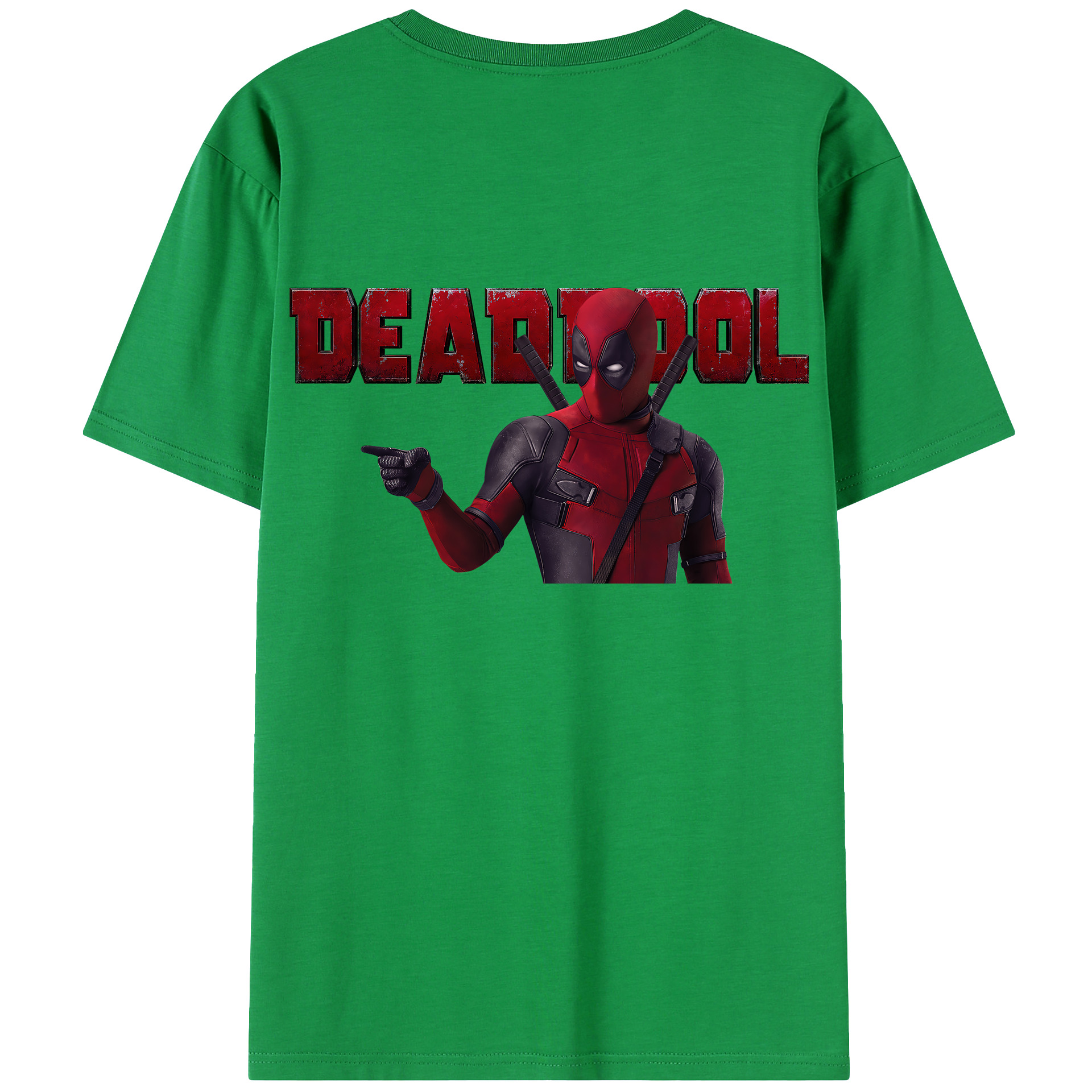 （画像用） Deadpool デッドプール 綿100％ メンズ半袖Tシャツ（バックプリント） 通気性