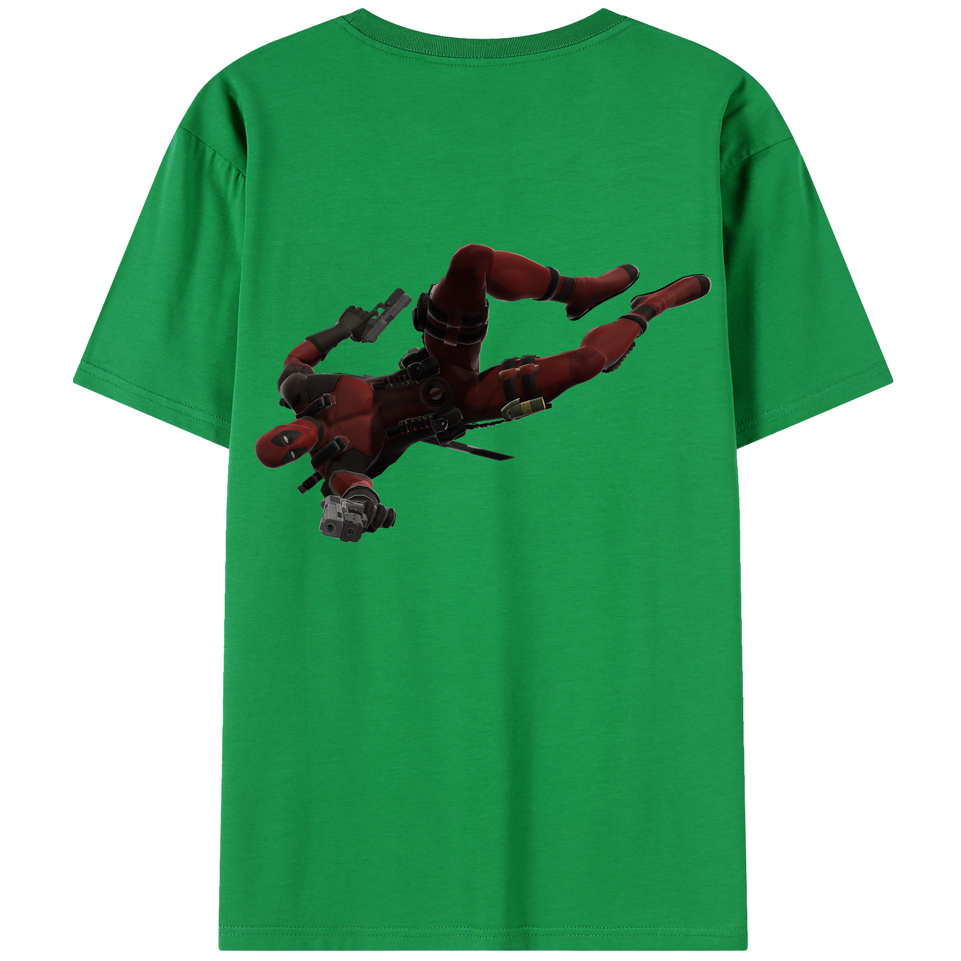 （画像用） Deadpool デッドプール 綿100％ メンズ半袖Tシャツ（バックプリント） 通気性