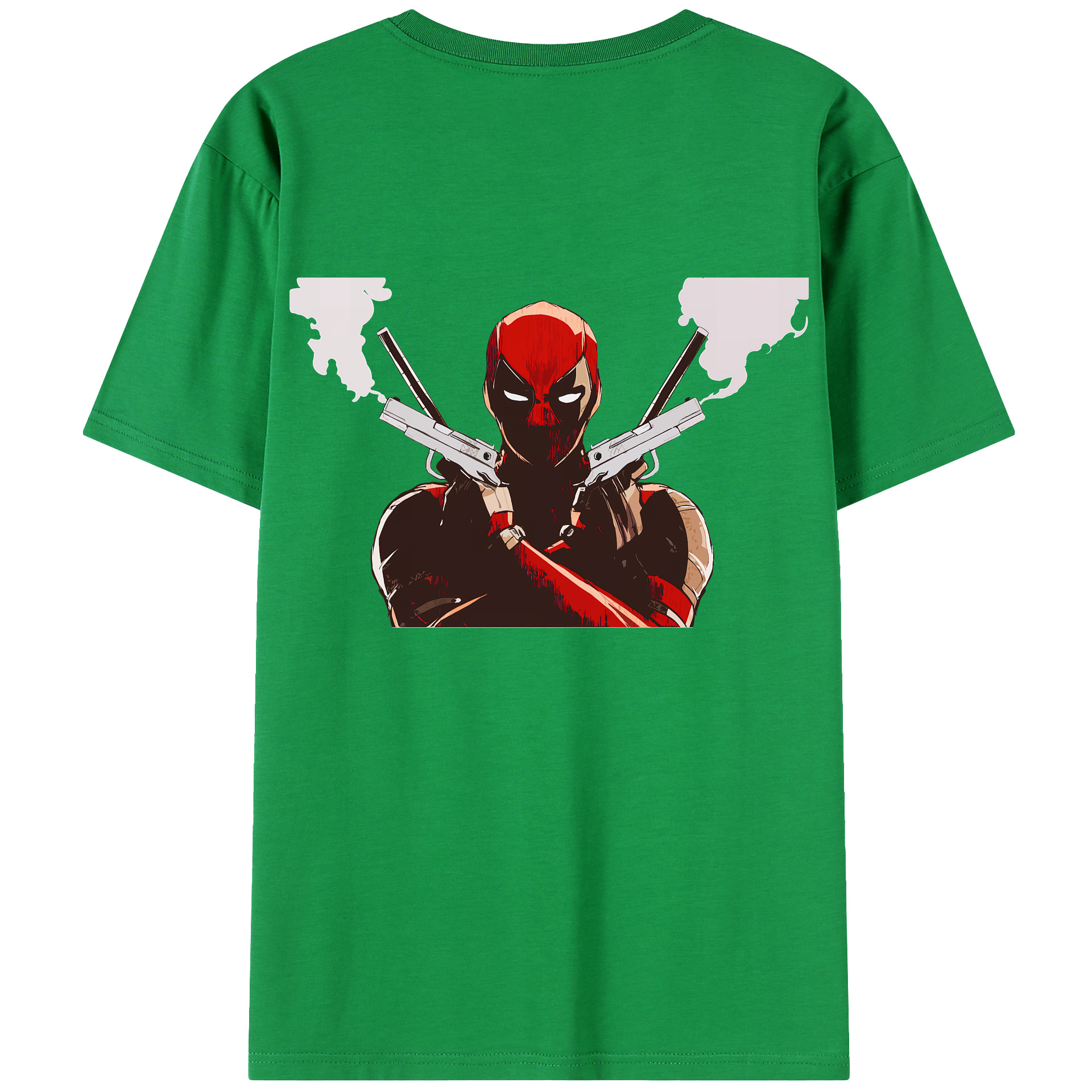 （画像用） Deadpool デッドプール 綿100％ メンズ半袖Tシャツ（バックプリント） 通気性