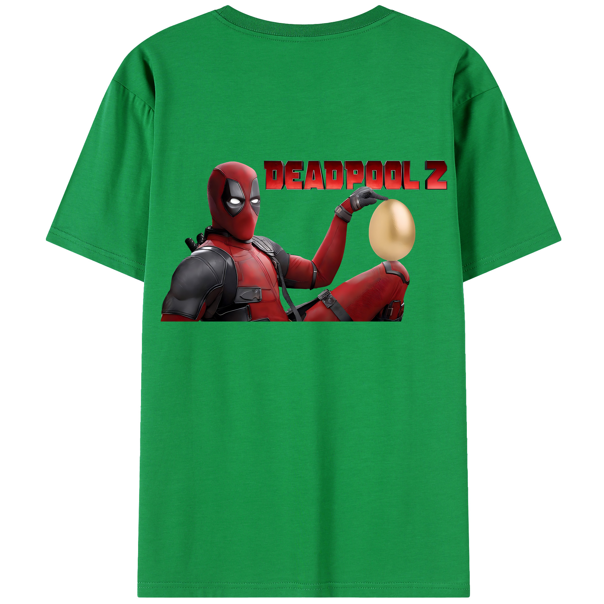 （画像用） Deadpool デッドプール 綿100％ メンズ半袖Tシャツ（バックプリント） 通気性