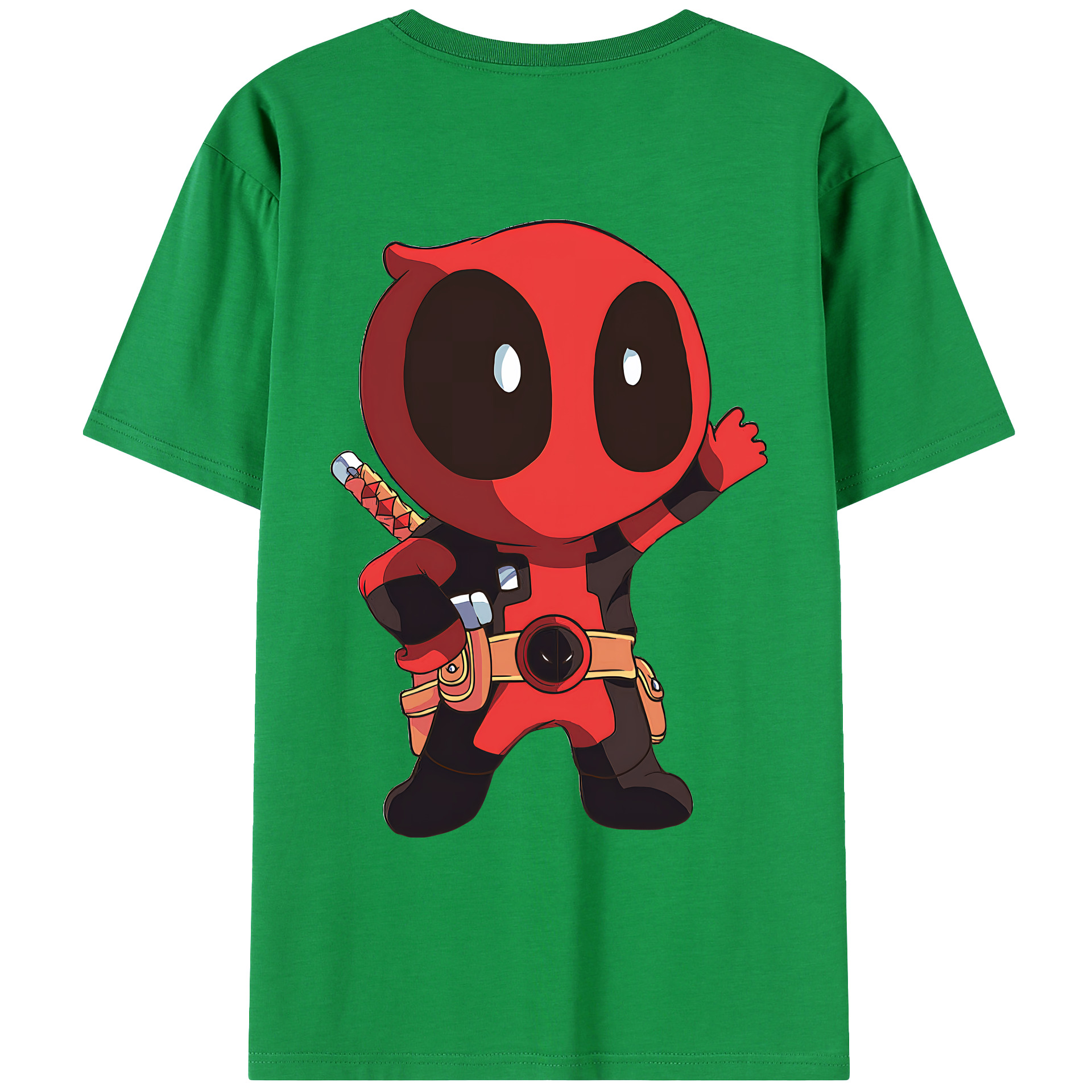（画像用） Deadpool デッドプール 綿100％ メンズ半袖Tシャツ（バックプリント） 通気性