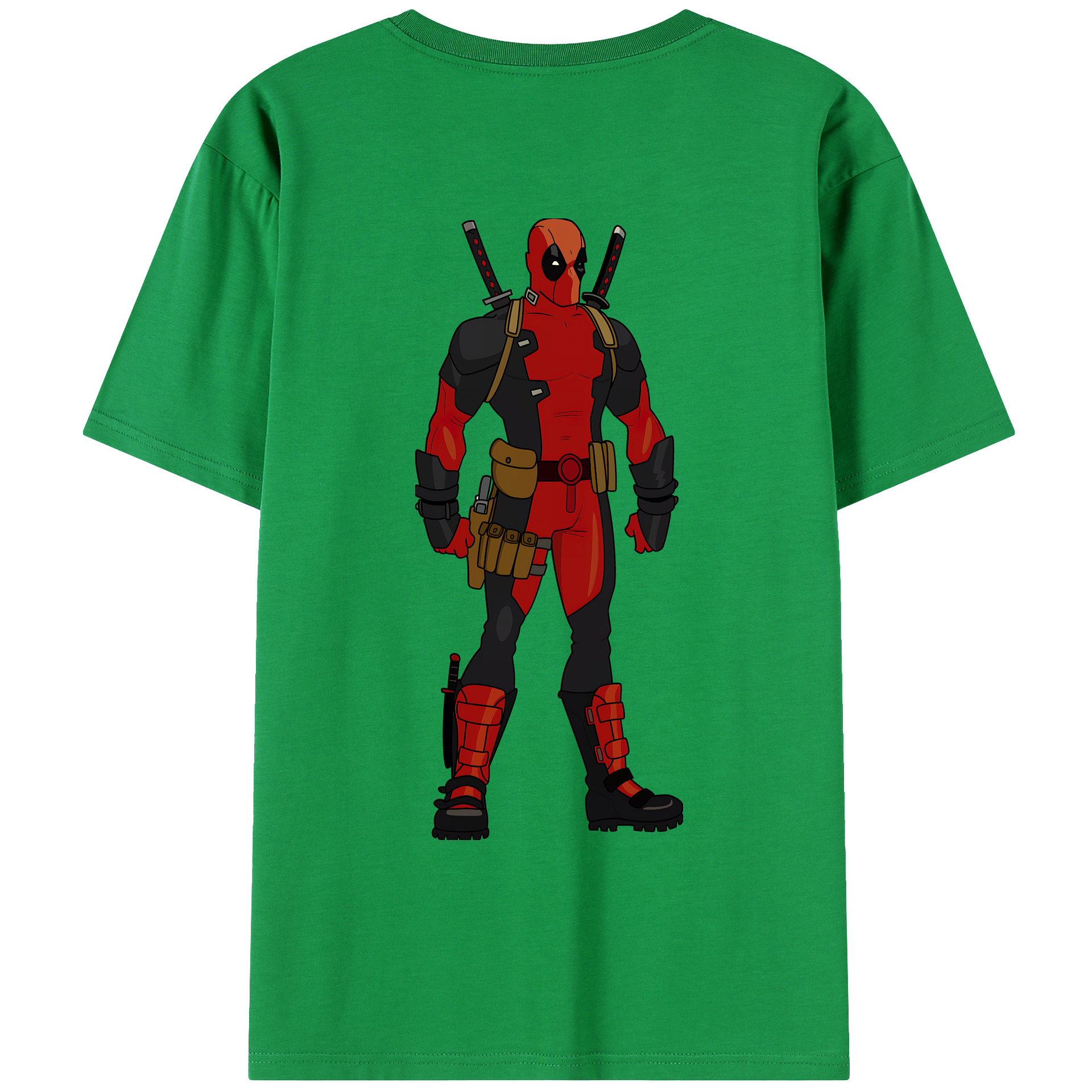 （画像用） Deadpool デッドプール 綿100％ メンズ半袖Tシャツ（バックプリント） 通気性