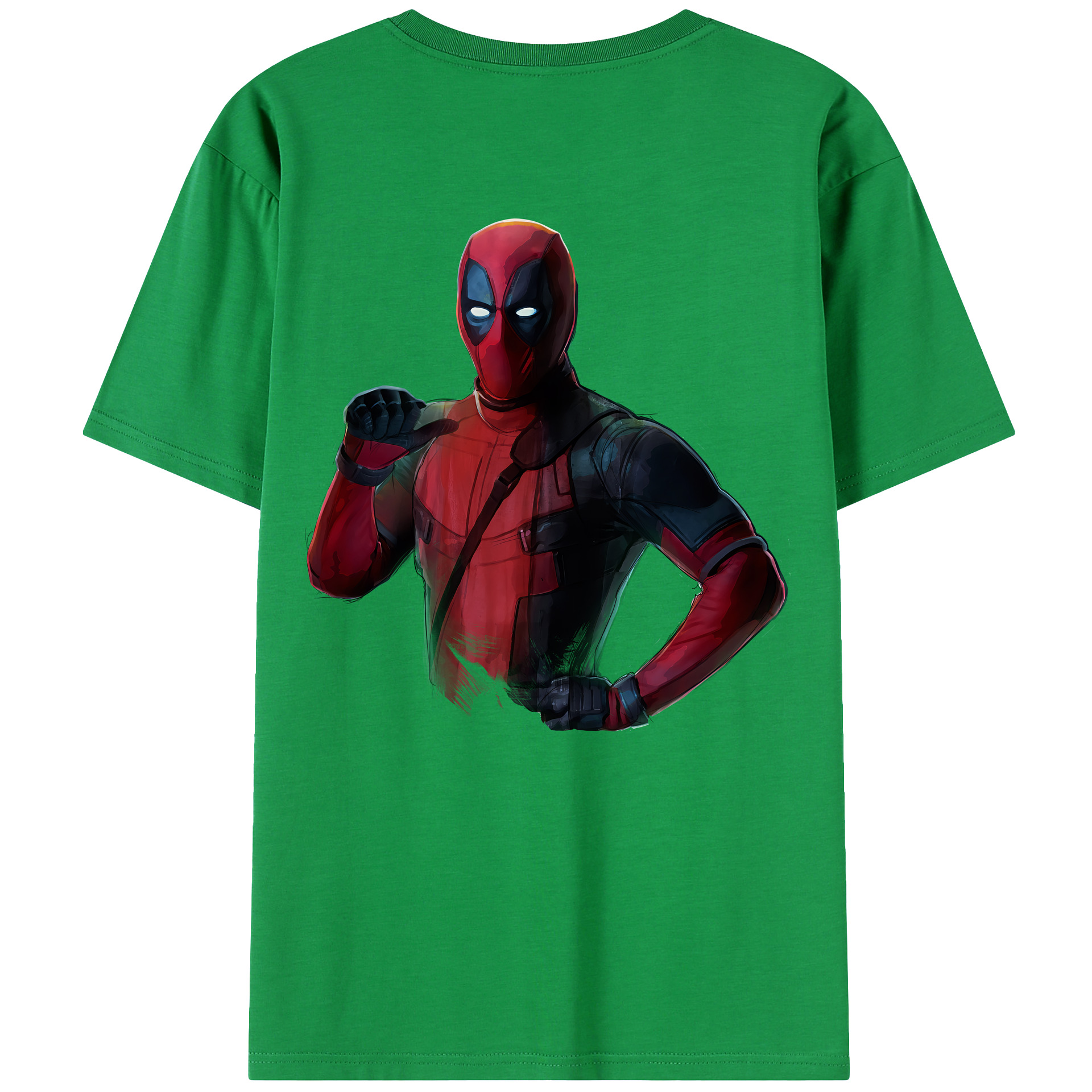 （画像用） Deadpool デッドプール 綿100％ メンズ半袖Tシャツ（バックプリント） 通気性