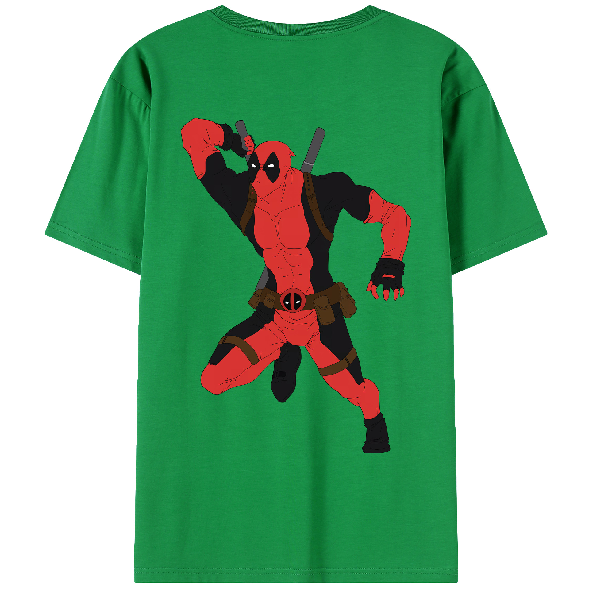 （画像用） Deadpool デッドプール 綿100％ メンズ半袖Tシャツ（バックプリント） 通気性